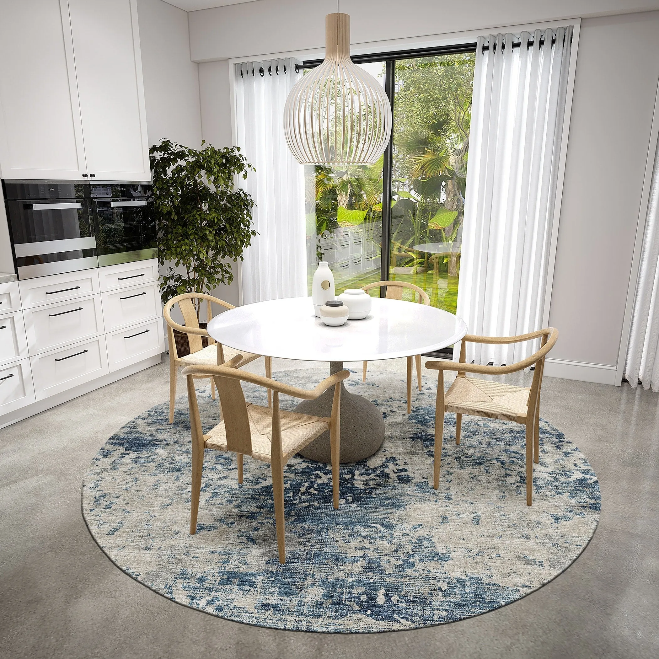 Indoor/ Outdoor Accord Modern Abstract Polyester Washable Rug New