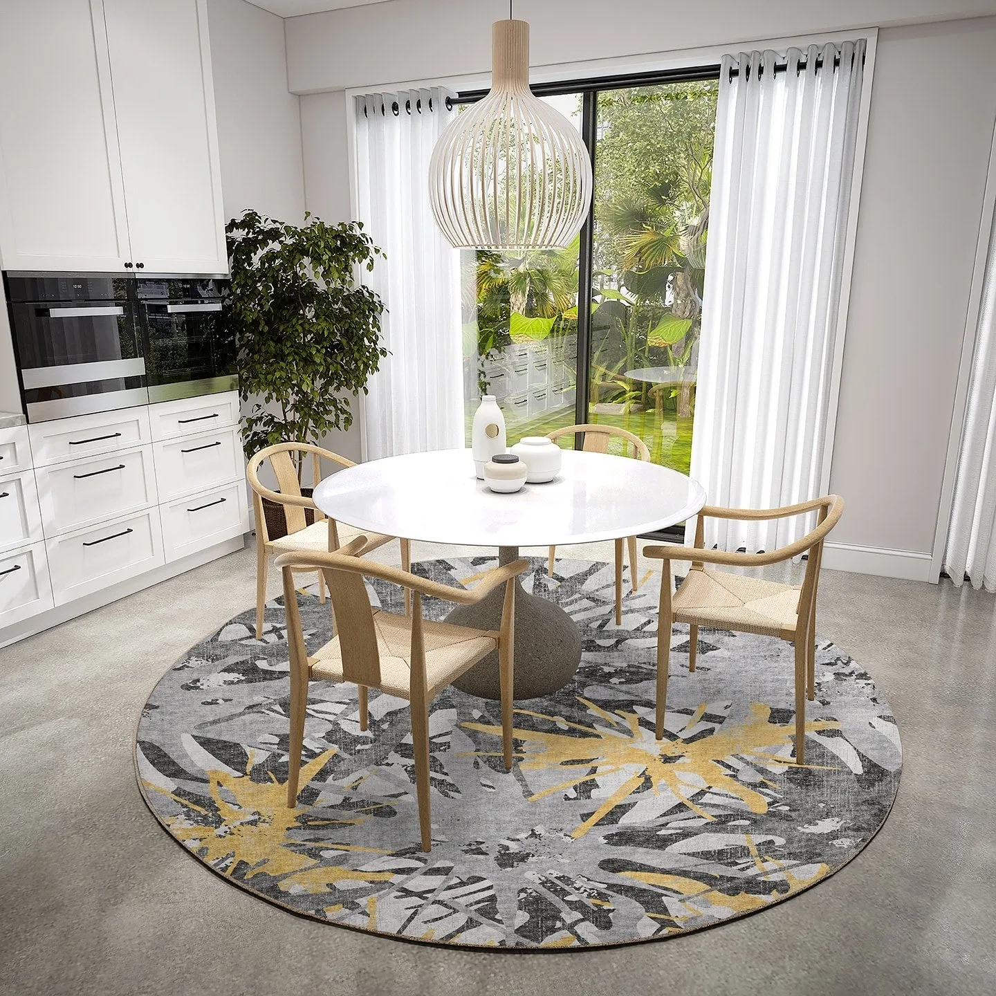 Indoor/ Outdoor Addison Bravado Abstract Starburst Washable Area Rug