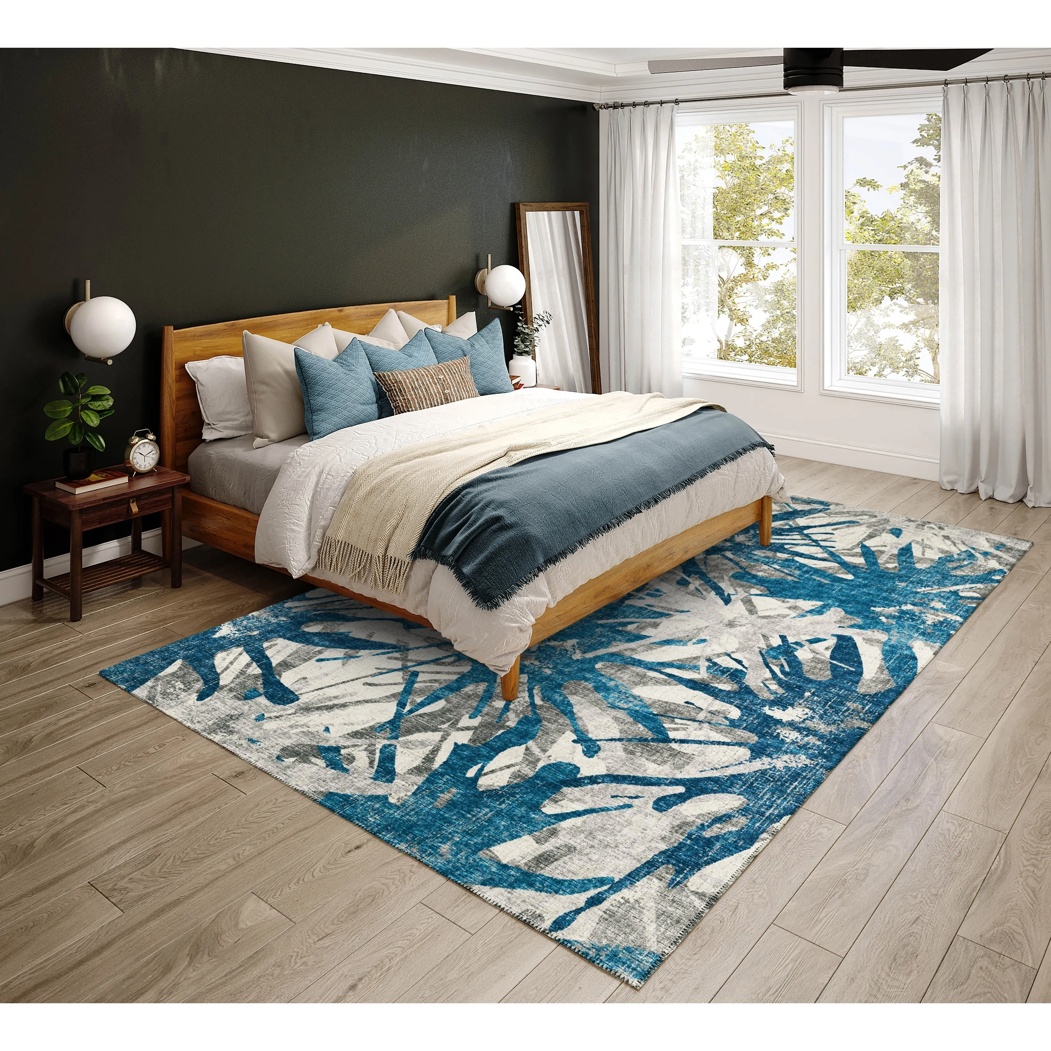 Indoor/ Outdoor Addison Bravado Abstract Starburst Washable Area Rug