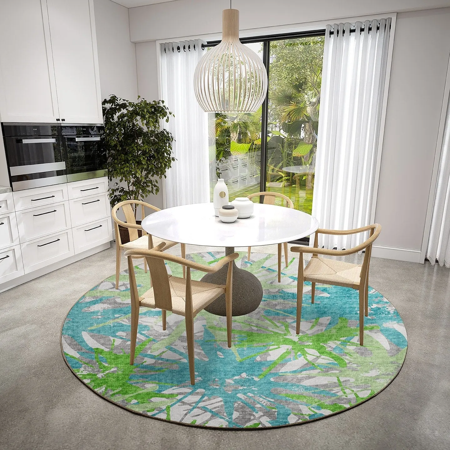 Indoor/ Outdoor Addison Bravado Abstract Starburst Washable Area Rug