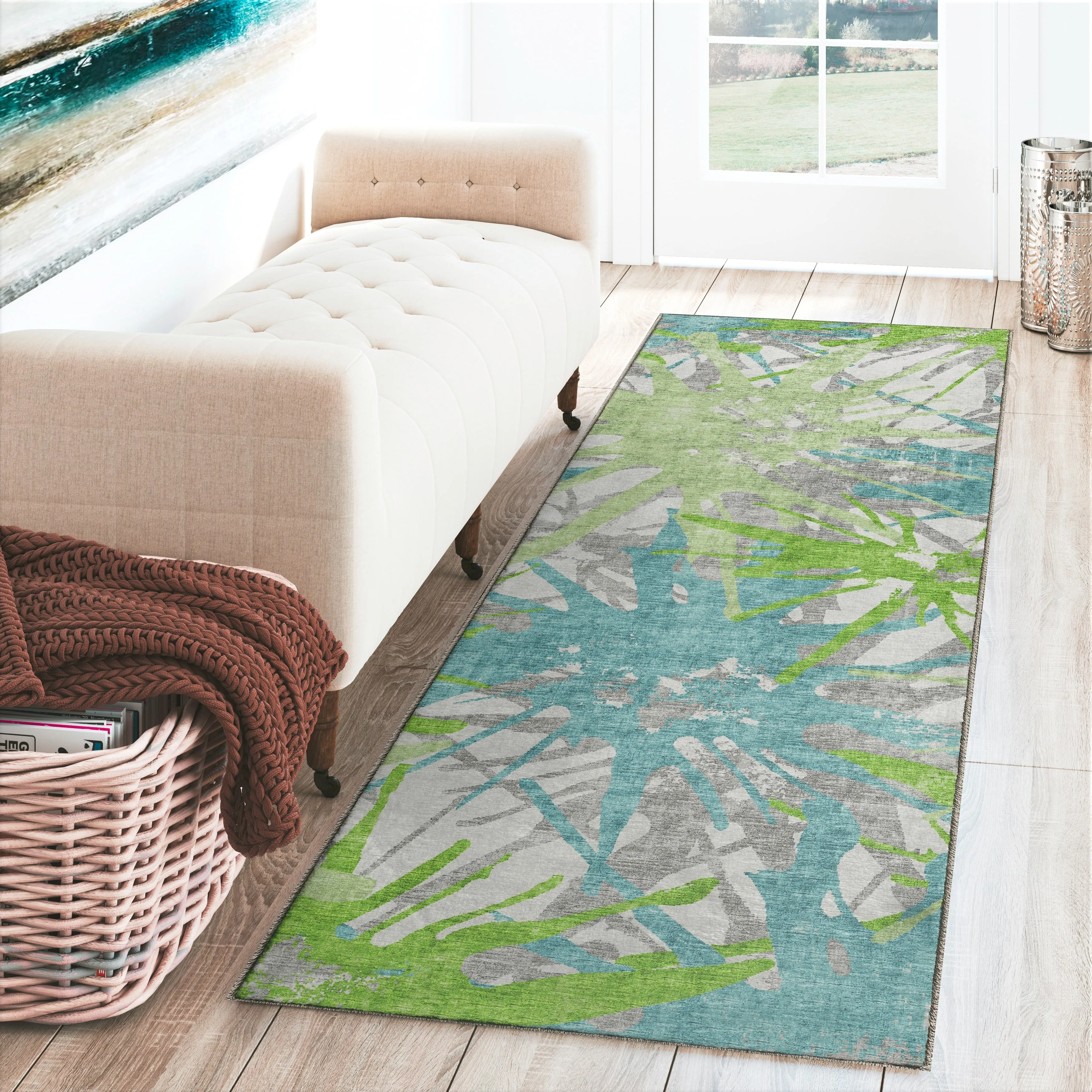 Indoor/ Outdoor Addison Bravado Abstract Starburst Washable Area Rug