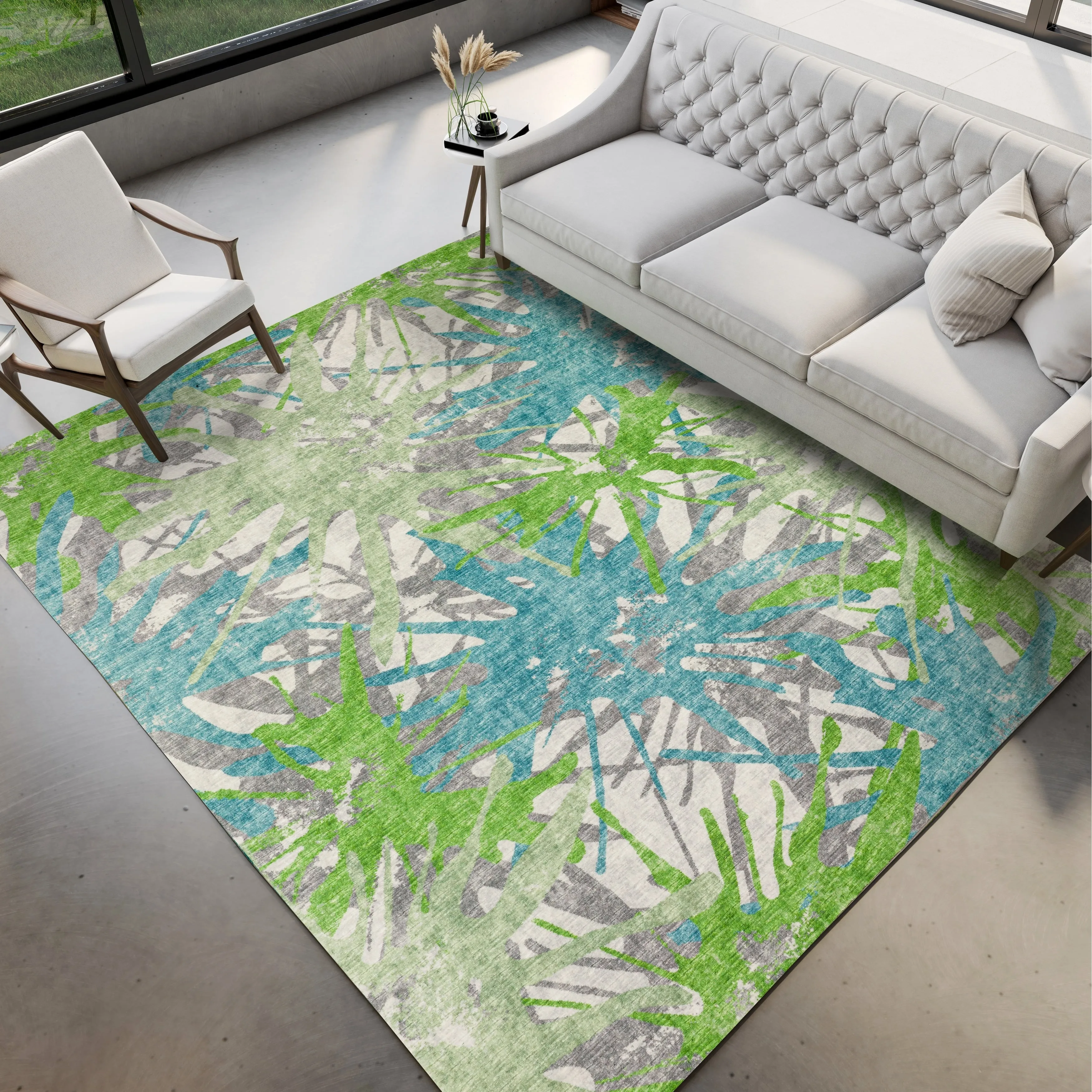 Indoor/ Outdoor Addison Bravado Abstract Starburst Washable Area Rug