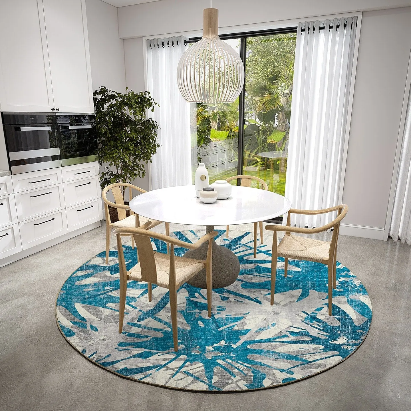 Indoor/ Outdoor Addison Bravado Abstract Starburst Washable Area Rug