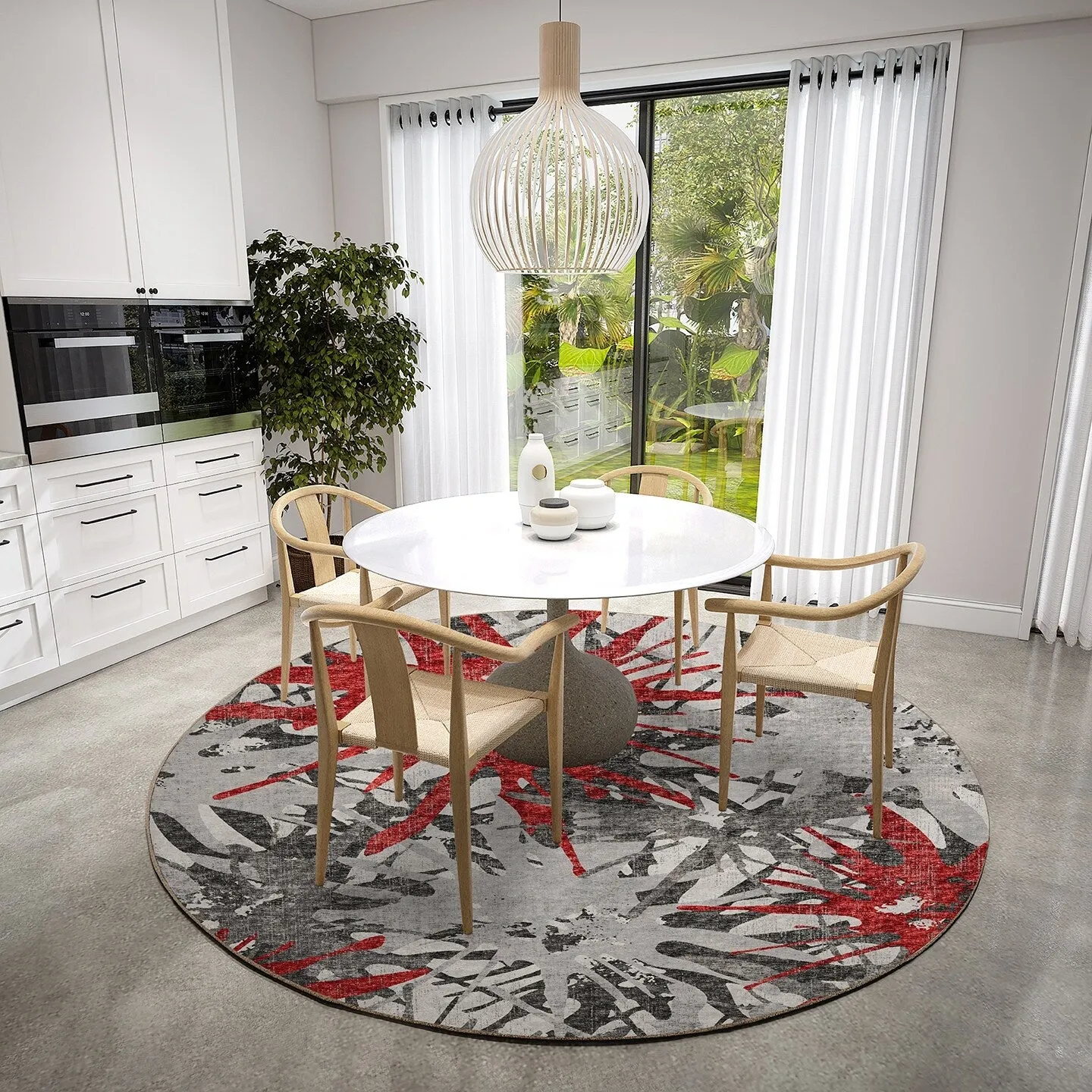 Indoor/ Outdoor Addison Bravado Abstract Starburst Washable Area Rug