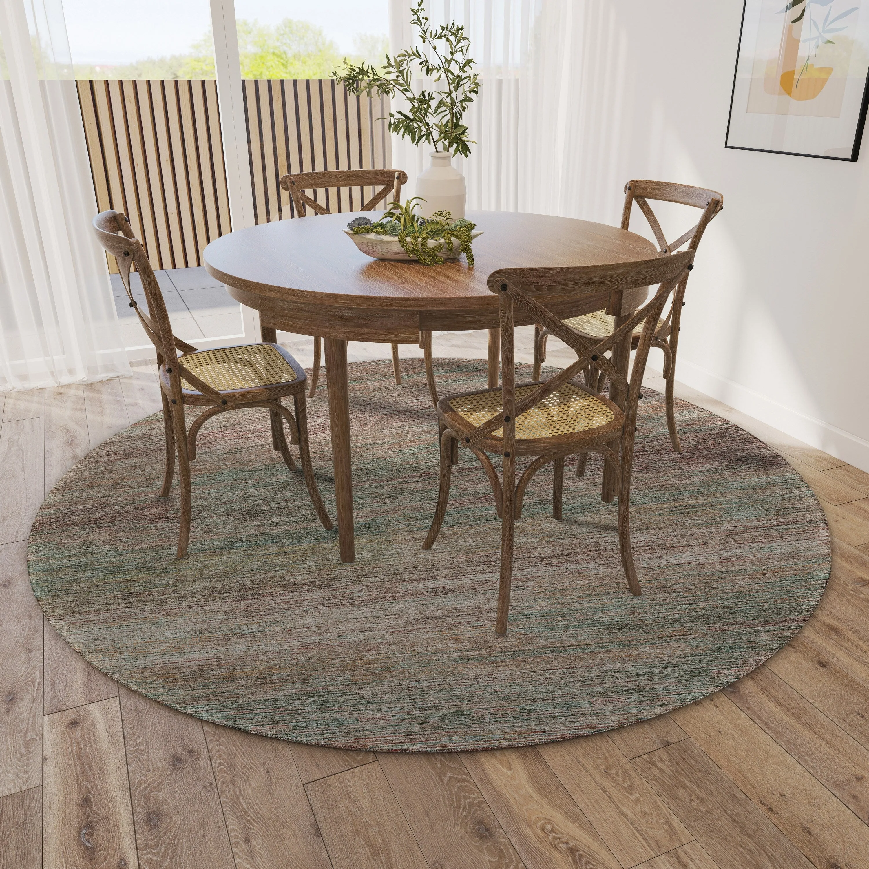 Indoor/ Outdoor Marston Dynamic Transitional Striped Washable Area Rug
