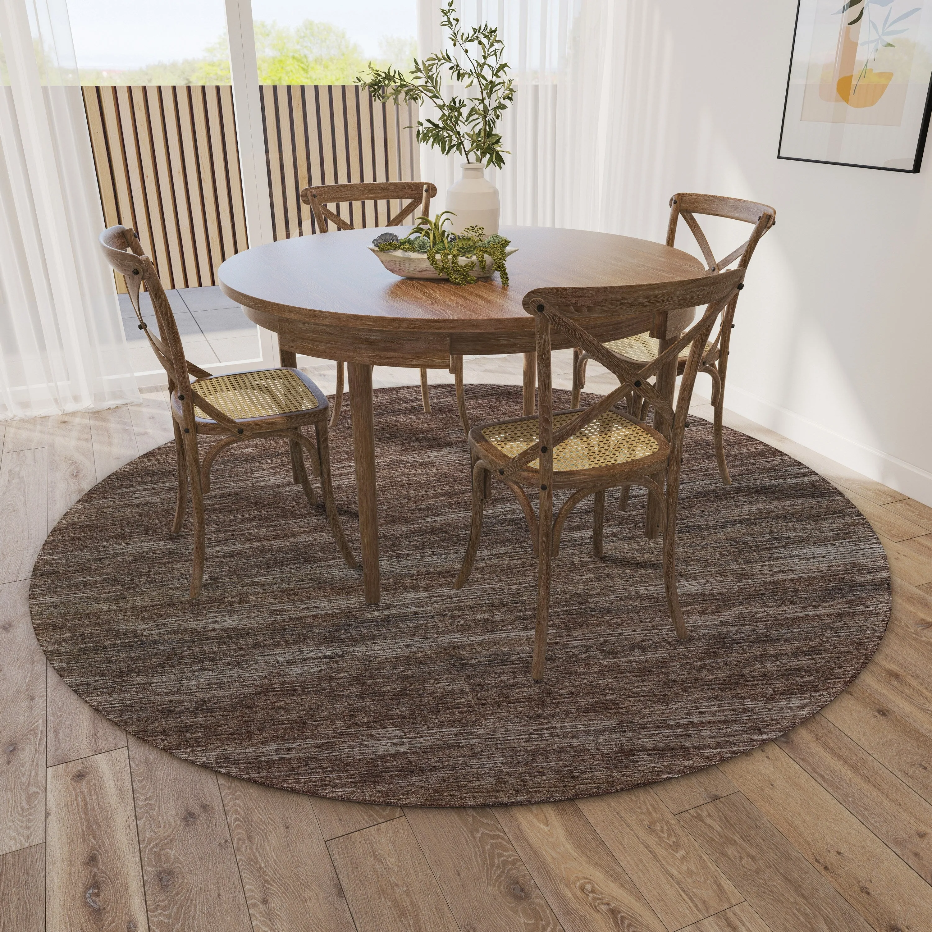 Indoor/ Outdoor Marston Dynamic Transitional Striped Washable Area Rug