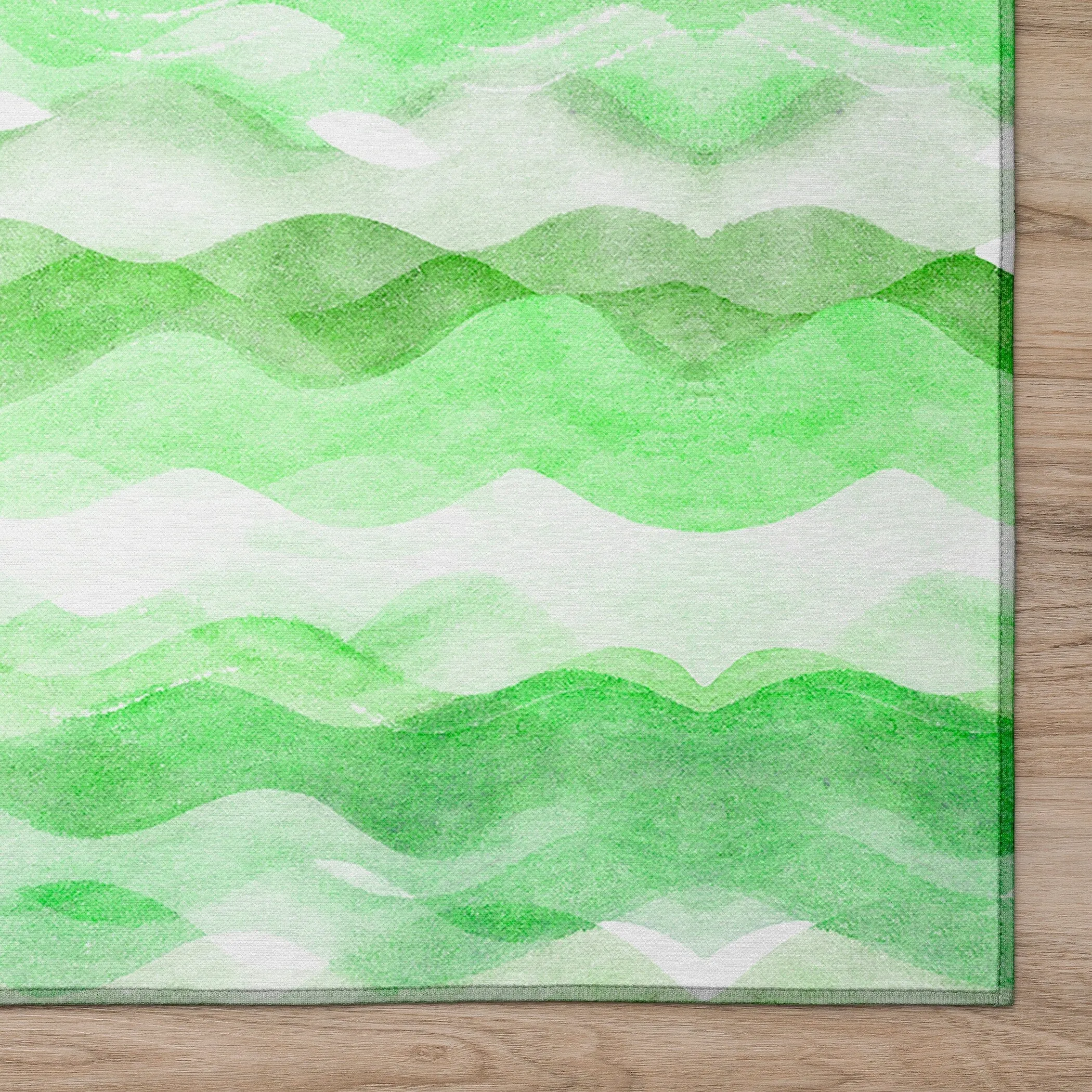 Indoor/ Outdoor Surfside Ombre Wave Washable Rug New