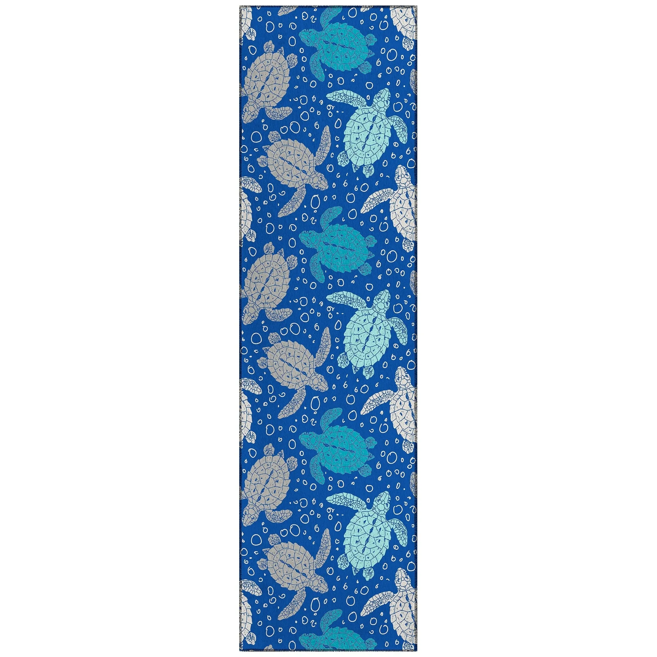 Indoor/ Outdoor Surfside Turtle Washable Rug New
