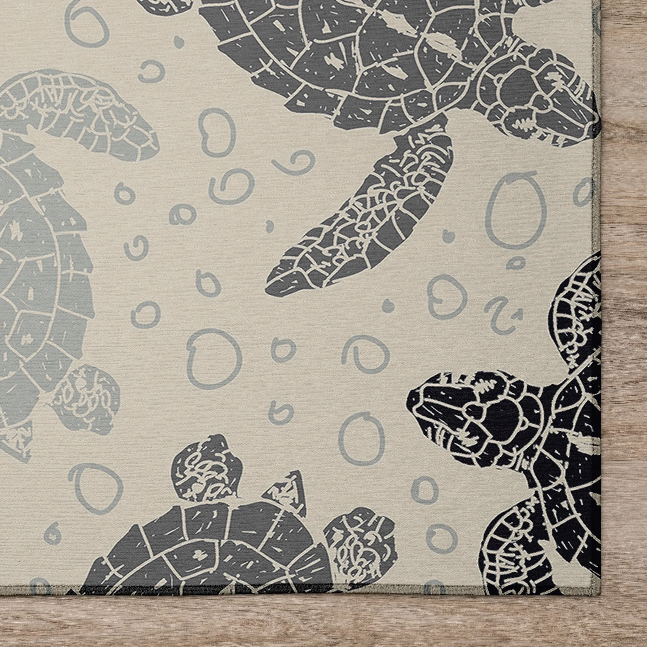 Indoor/ Outdoor Surfside Turtle Washable Rug New