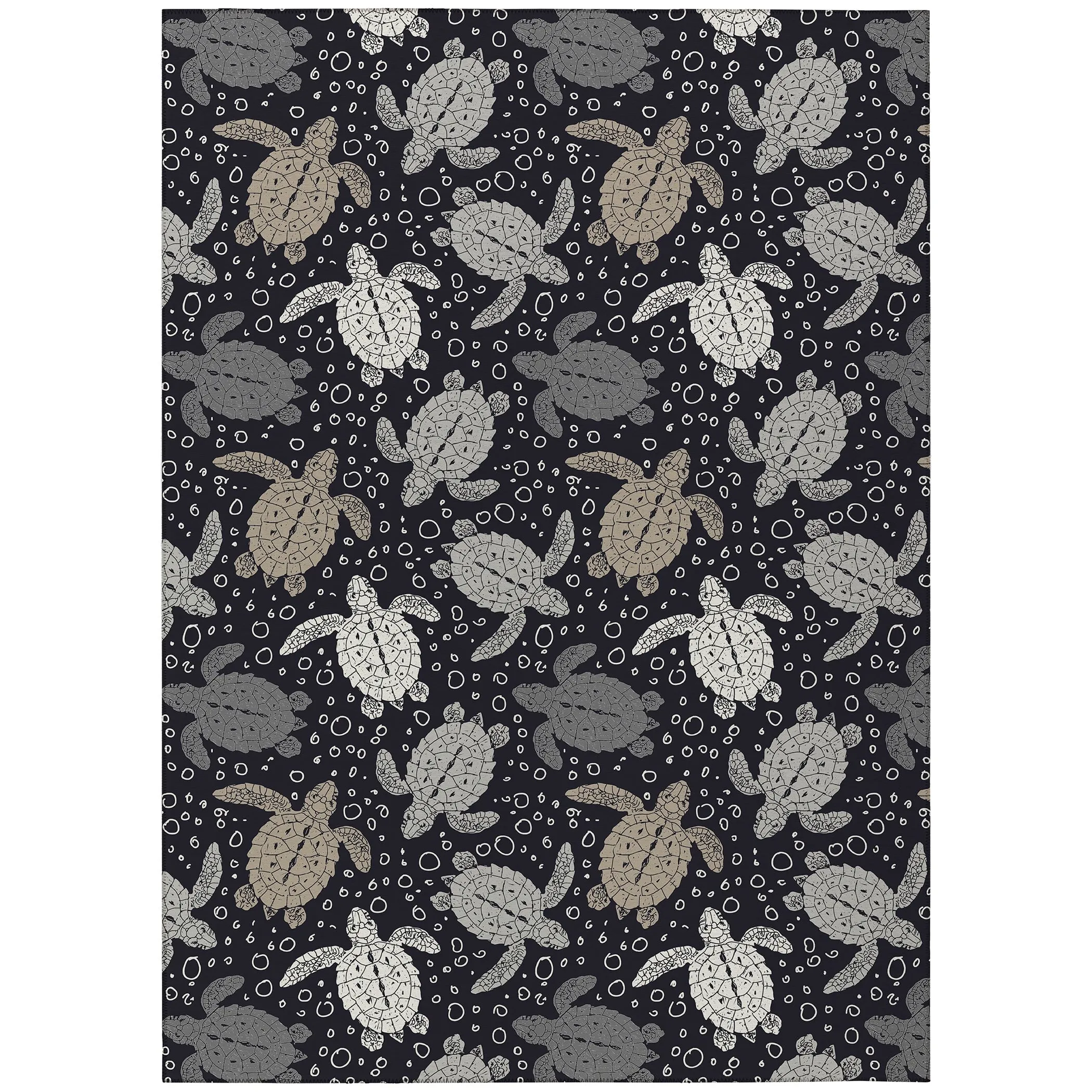 Indoor/ Outdoor Surfside Turtle Washable Rug New