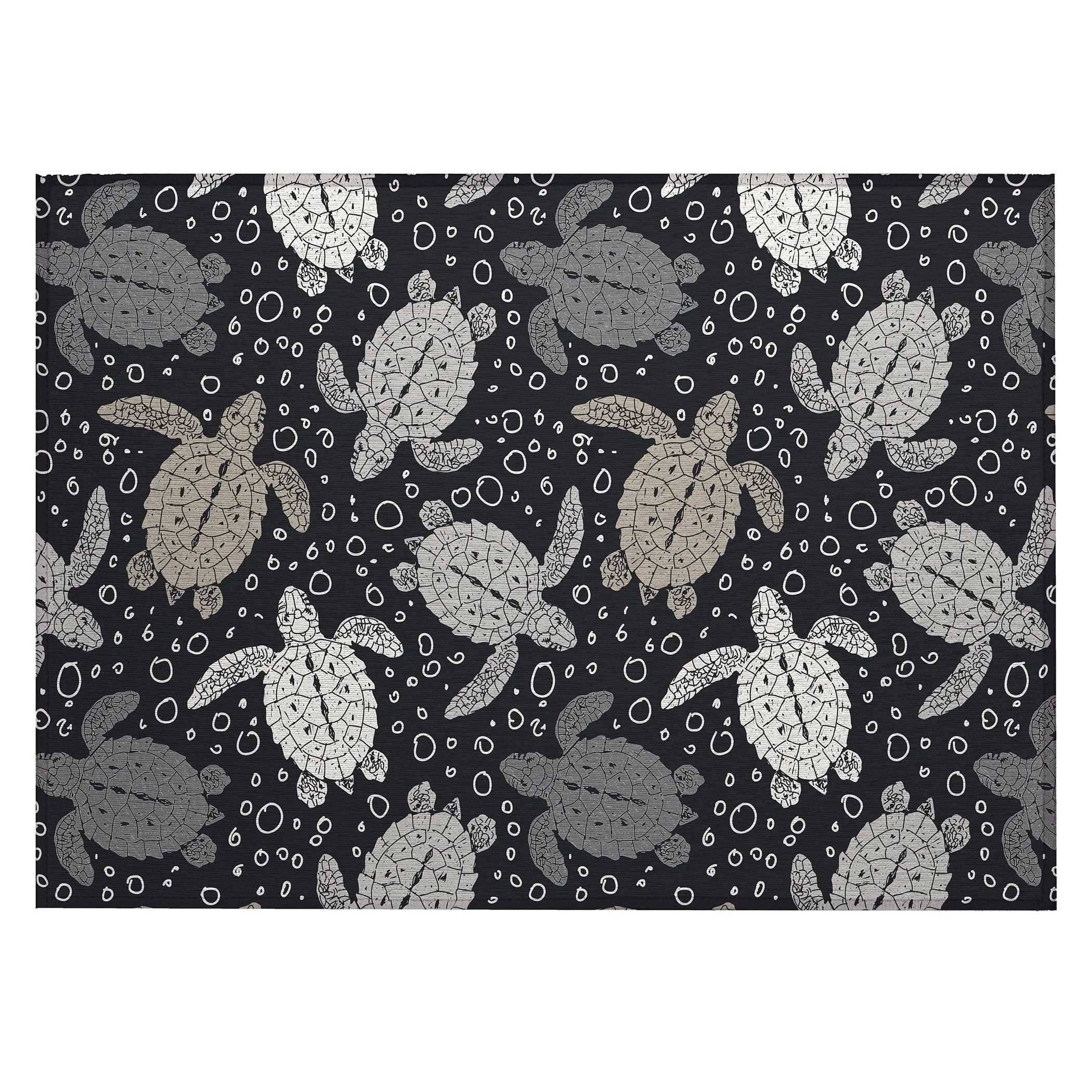 Indoor/ Outdoor Surfside Turtle Washable Rug New