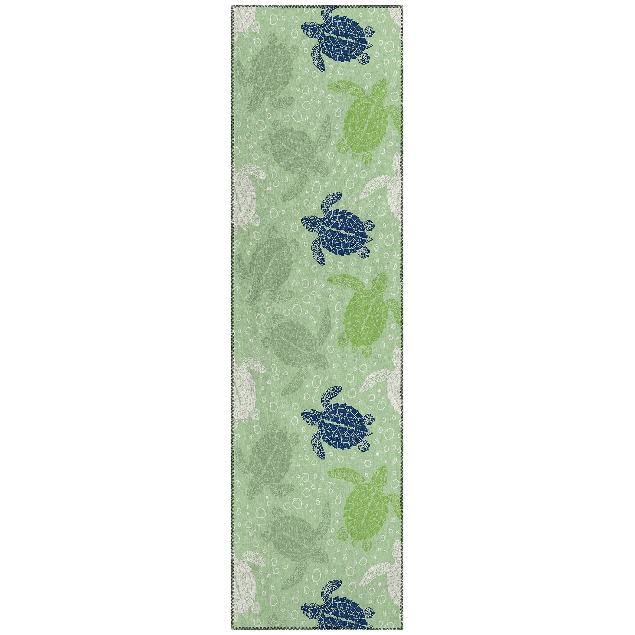 Indoor/ Outdoor Surfside Turtle Washable Rug New