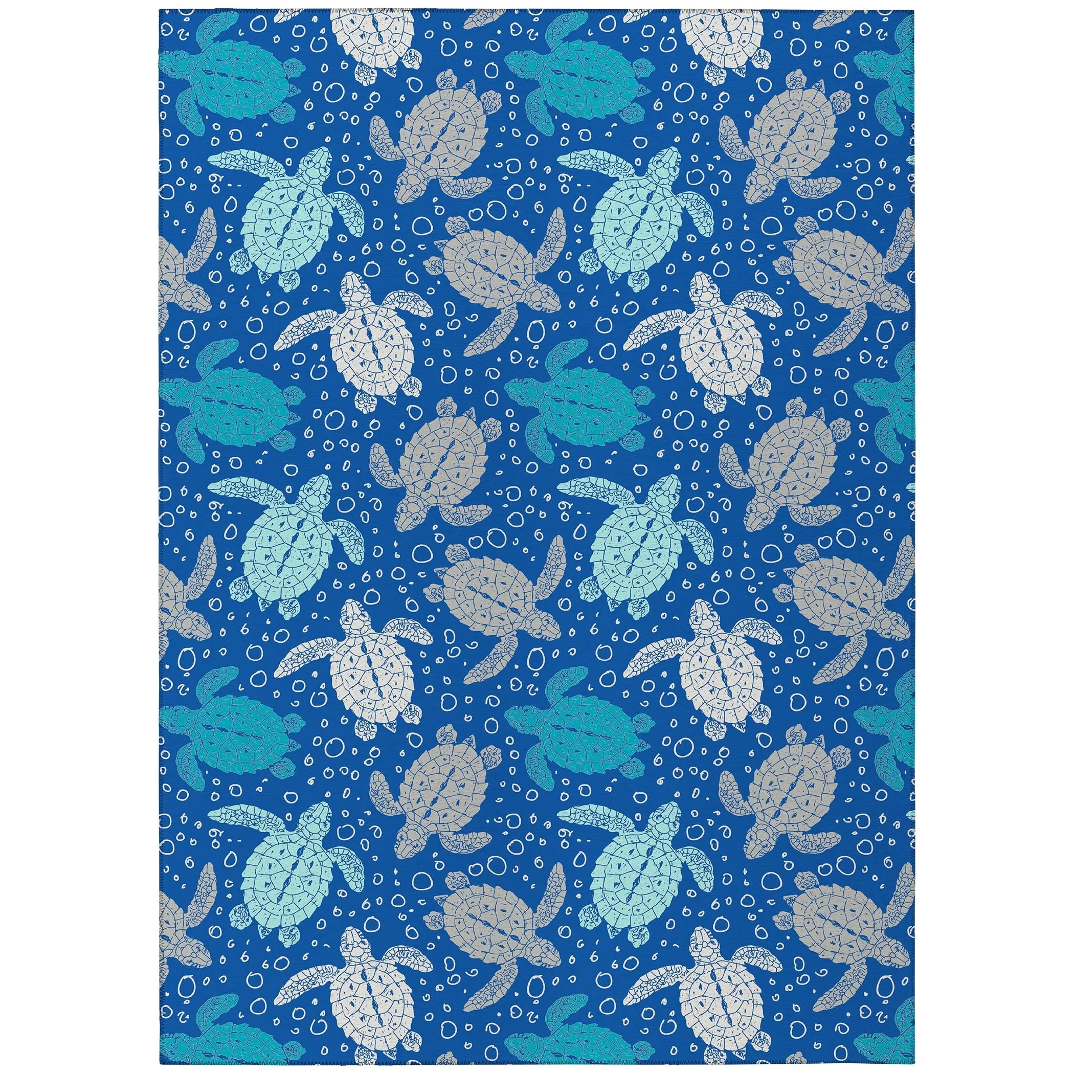 Indoor/ Outdoor Surfside Turtle Washable Rug New