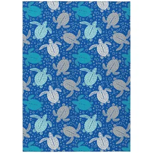 Indoor/ Outdoor Surfside Turtle Washable Rug New