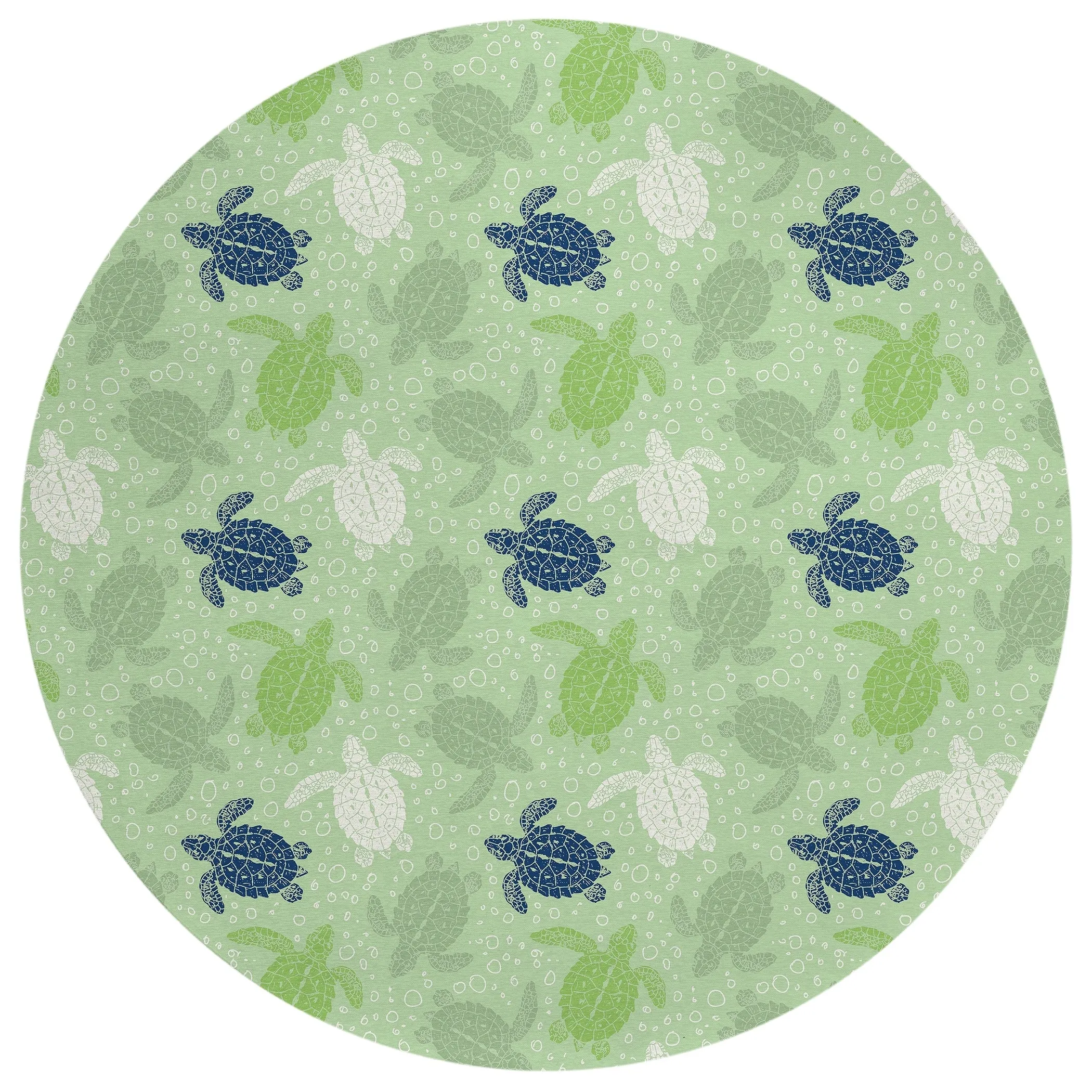 Indoor/ Outdoor Surfside Turtle Washable Rug New