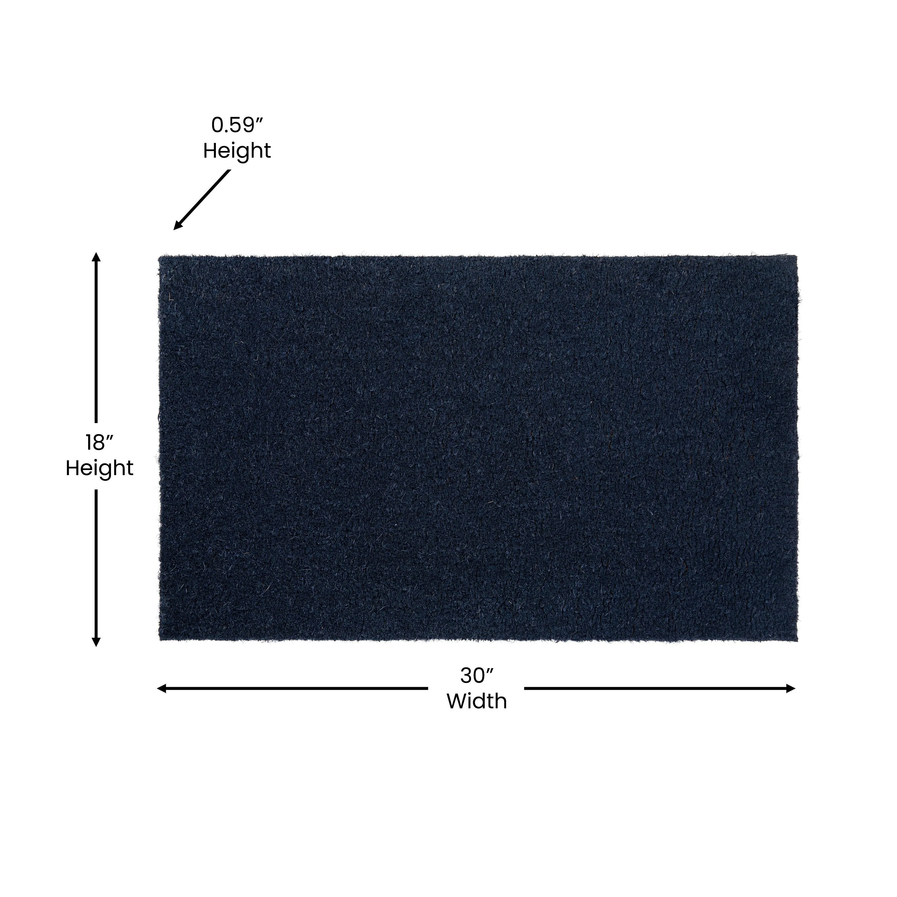 Indoor/Outdoor Solid Coir Entryway Doormat with Non-Slip Backing