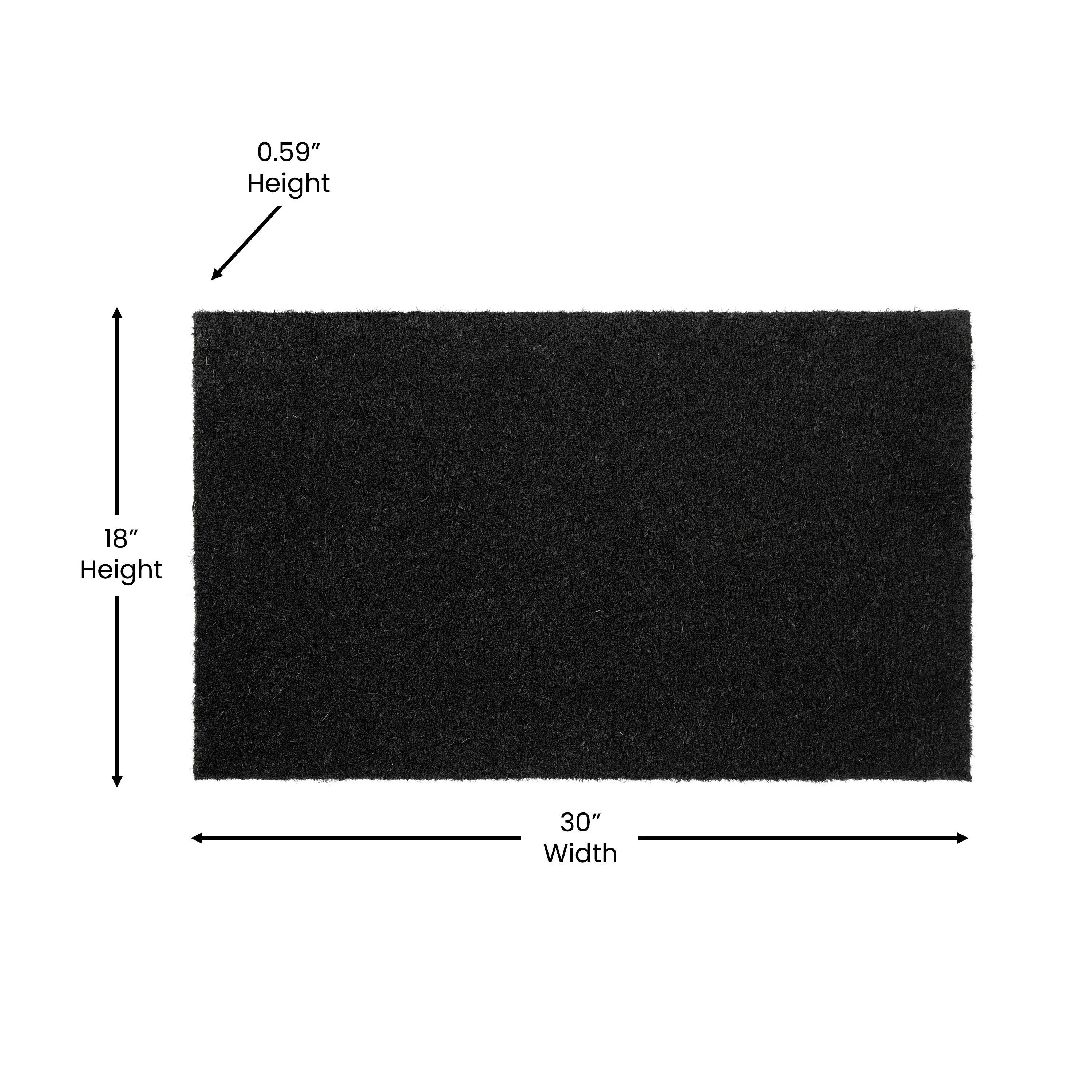Indoor/Outdoor Solid Coir Entryway Doormat with Non-Slip Backing