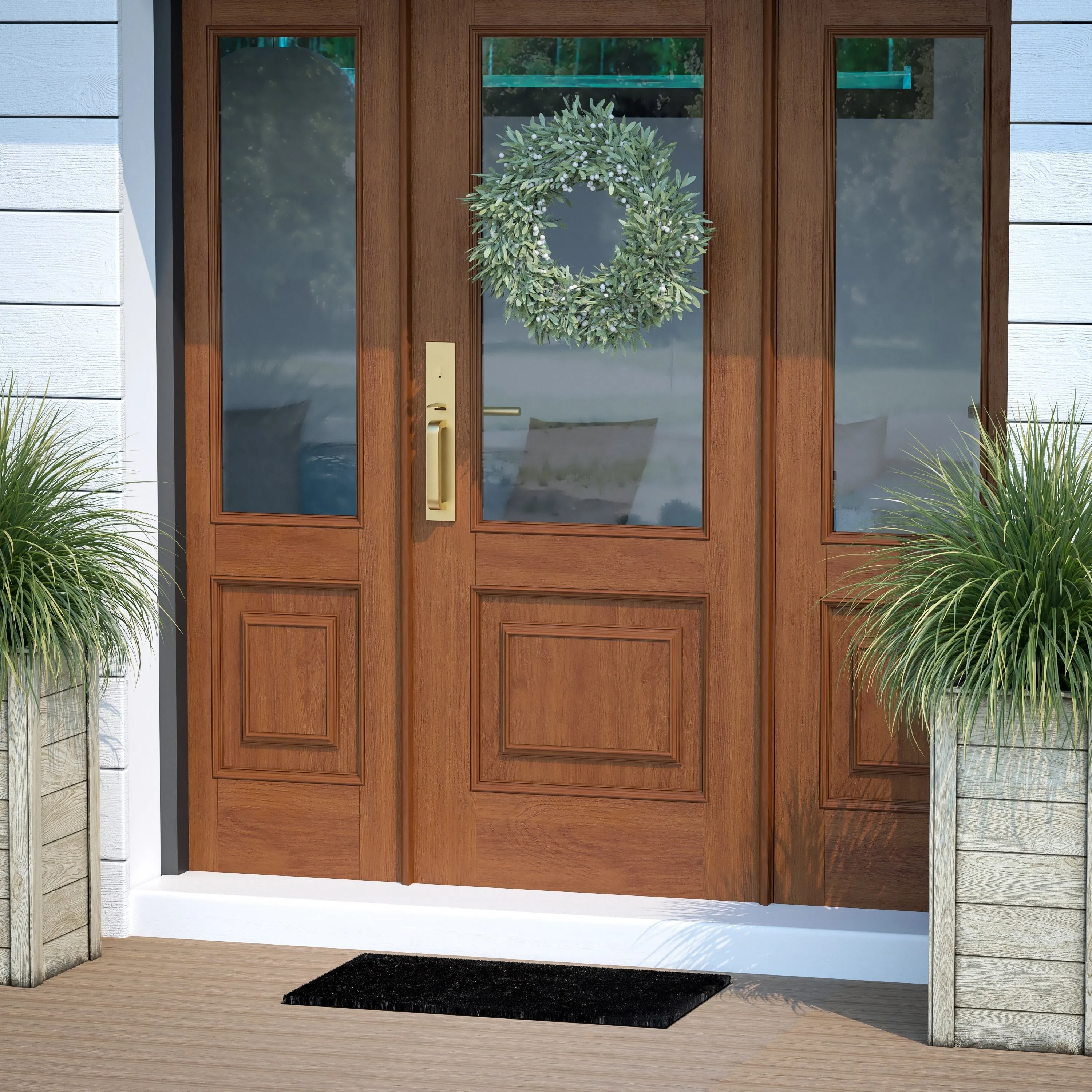 Indoor/Outdoor Solid Coir Entryway Doormat with Non-Slip Backing