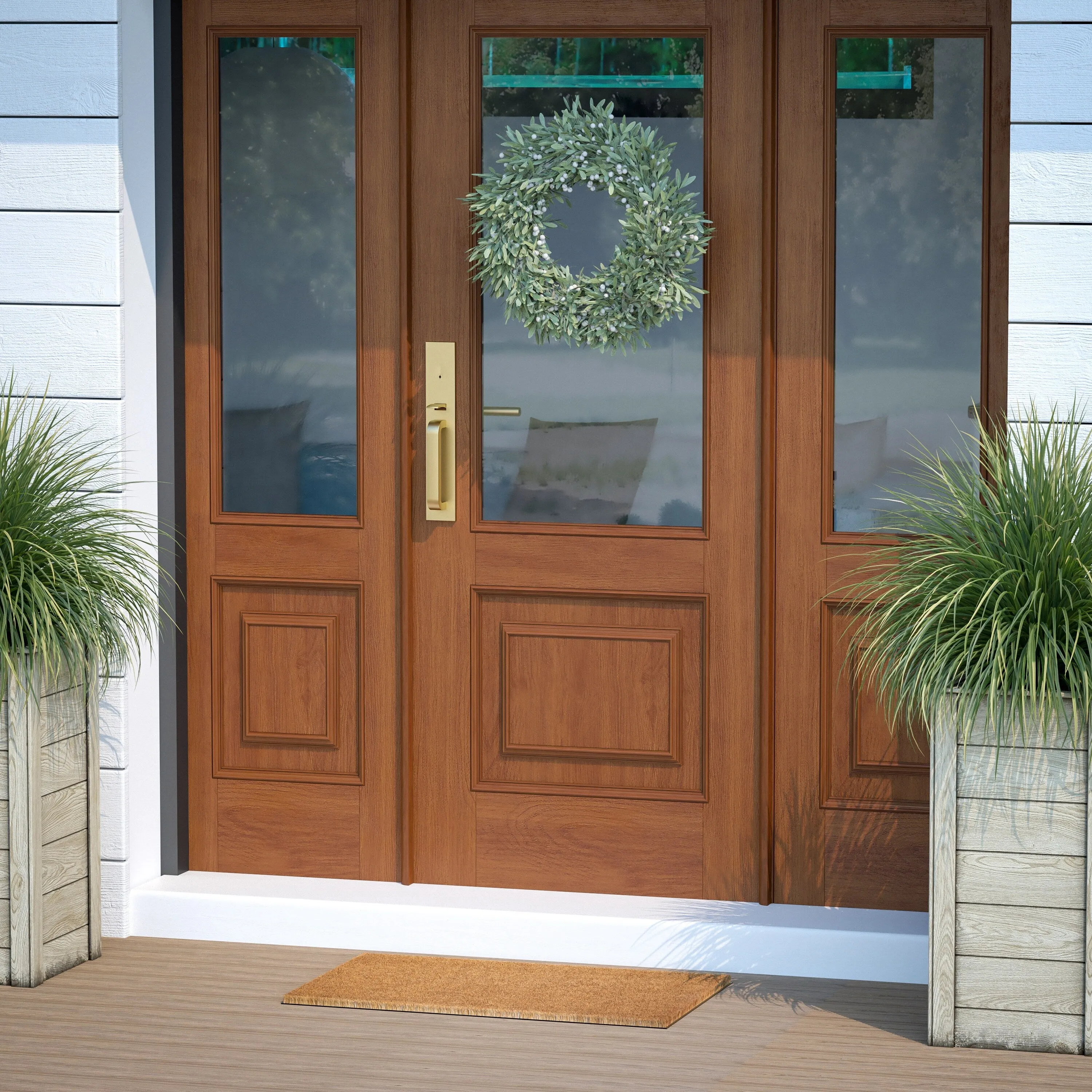 Indoor/Outdoor Solid Coir Entryway Doormat with Non-Slip Backing