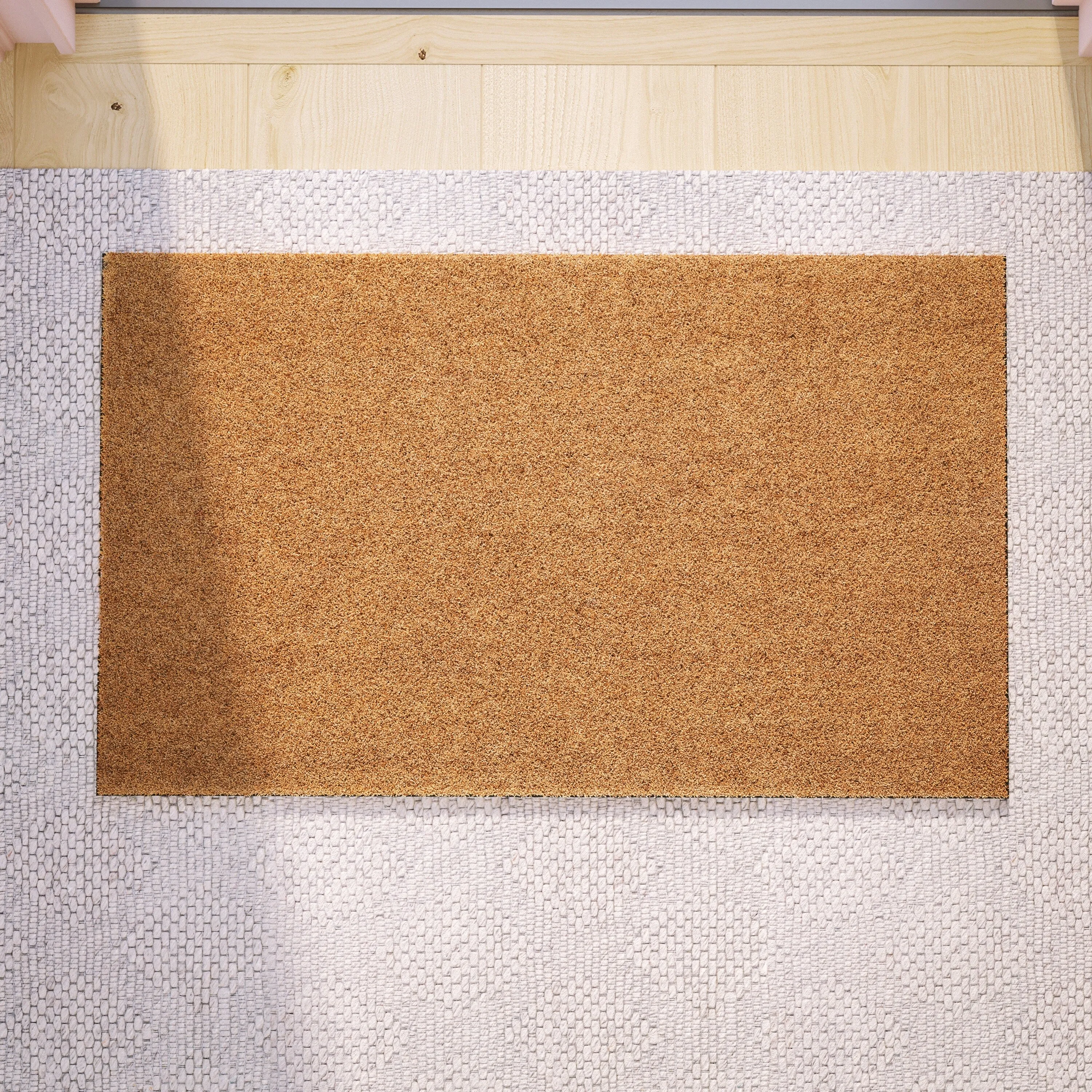 Indoor/Outdoor Solid Coir Entryway Doormat with Non-Slip Backing