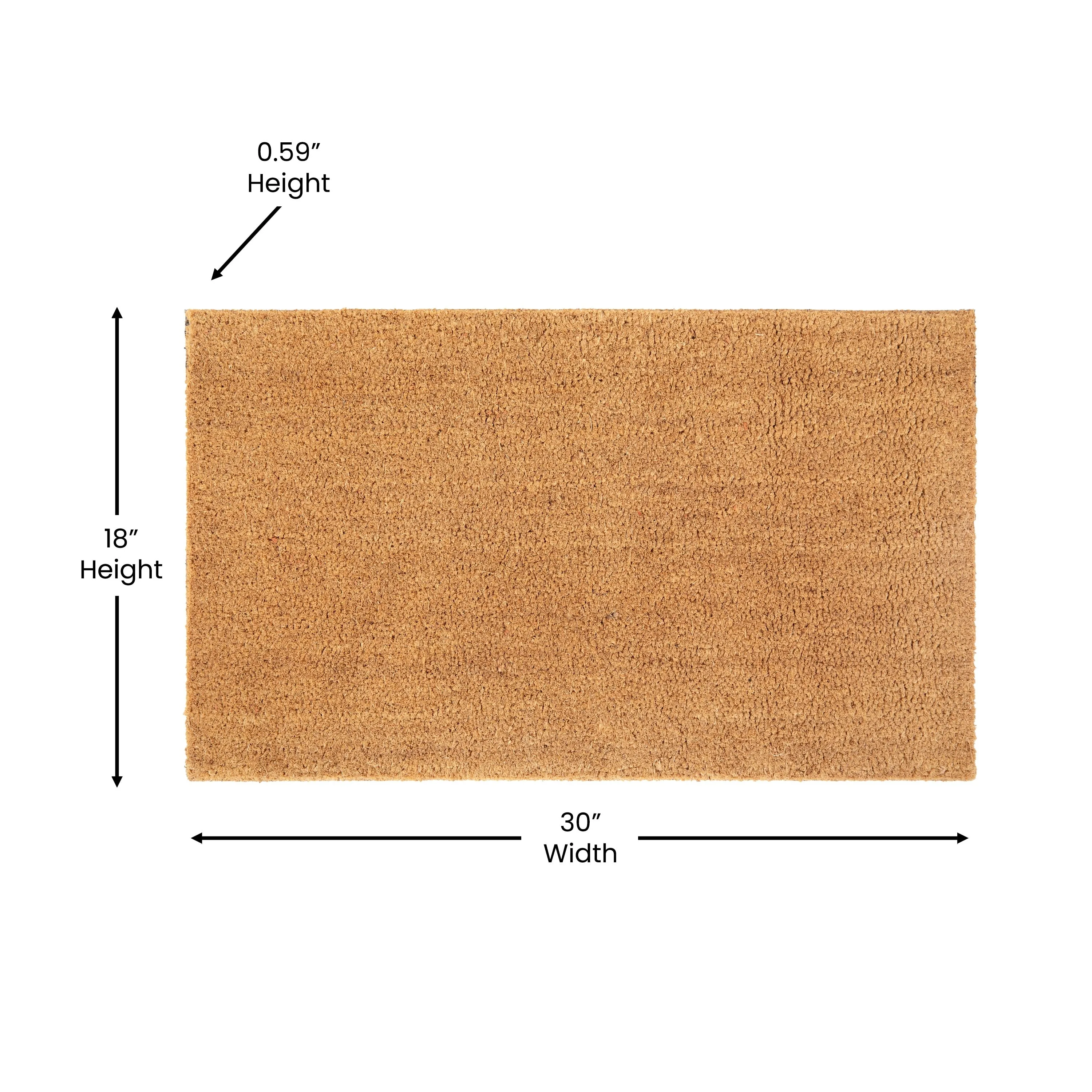 Indoor/Outdoor Solid Coir Entryway Doormat with Non-Slip Backing
