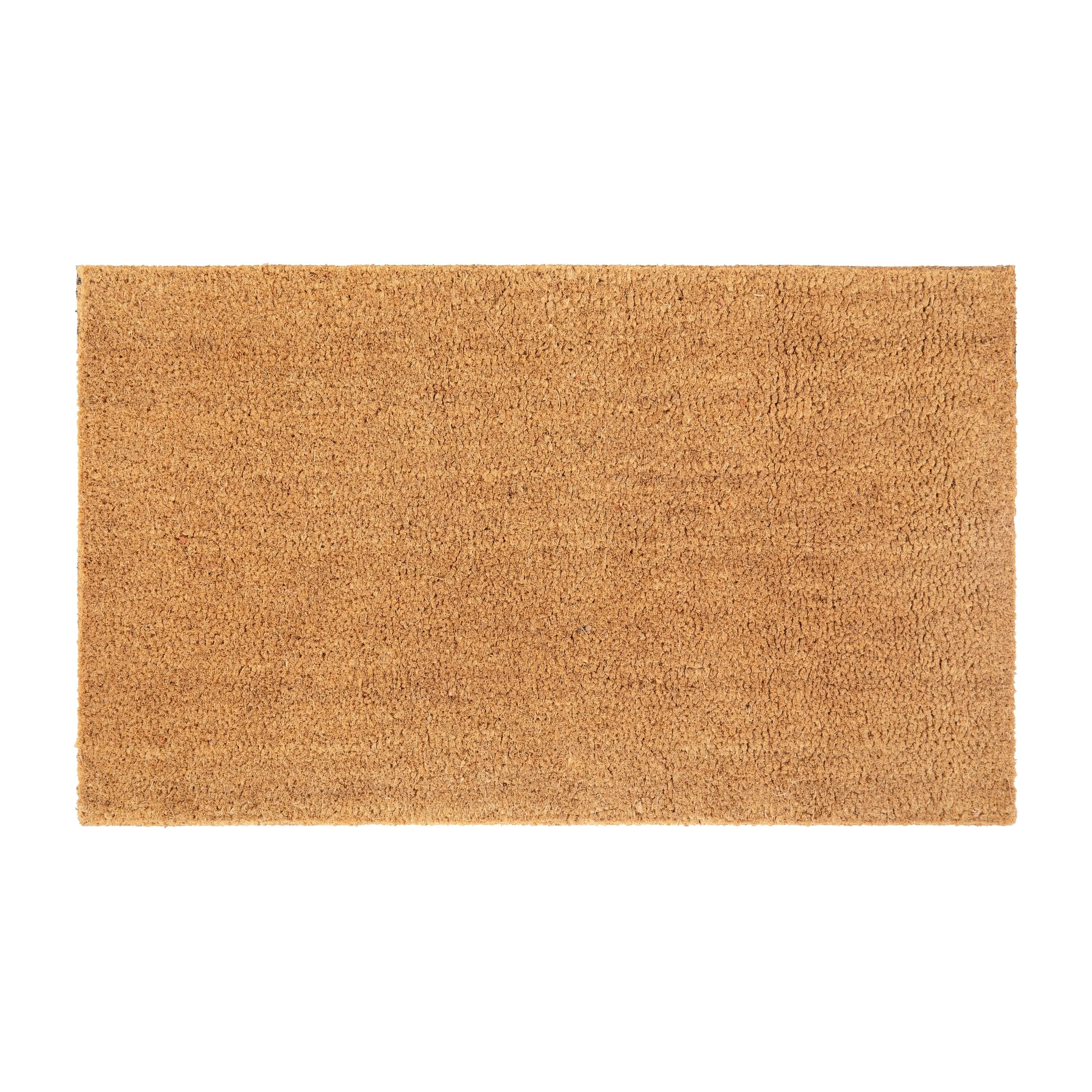 Indoor/Outdoor Solid Coir Entryway Doormat with Non-Slip Backing
