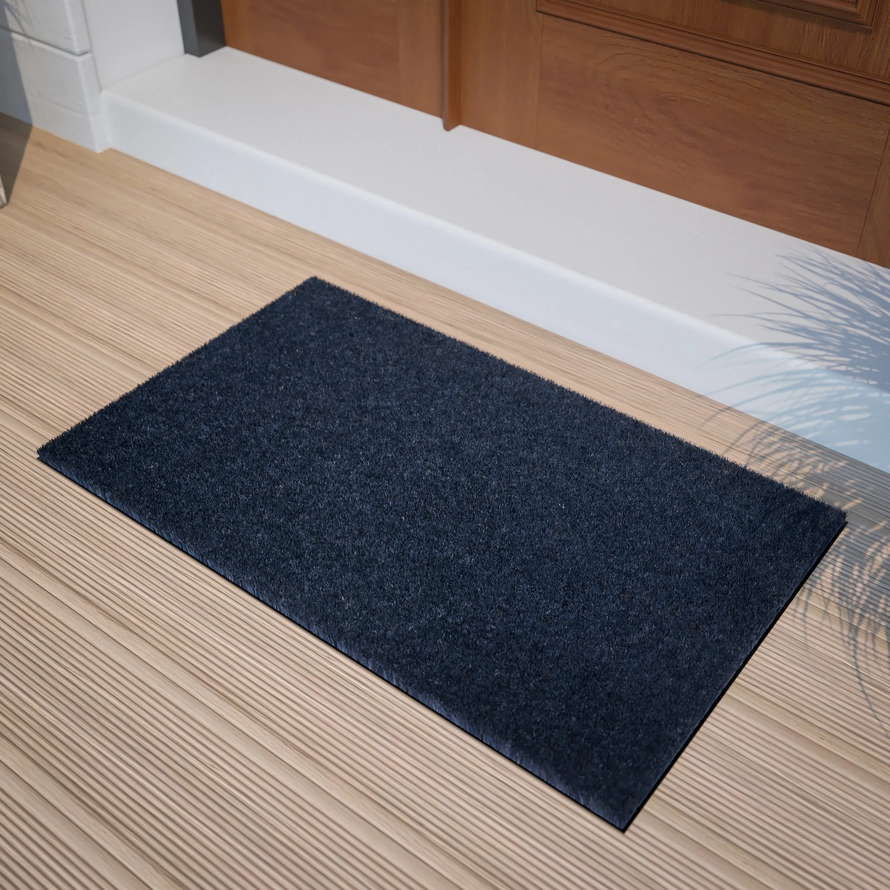 Indoor/Outdoor Solid Coir Entryway Doormat with Non-Slip Backing