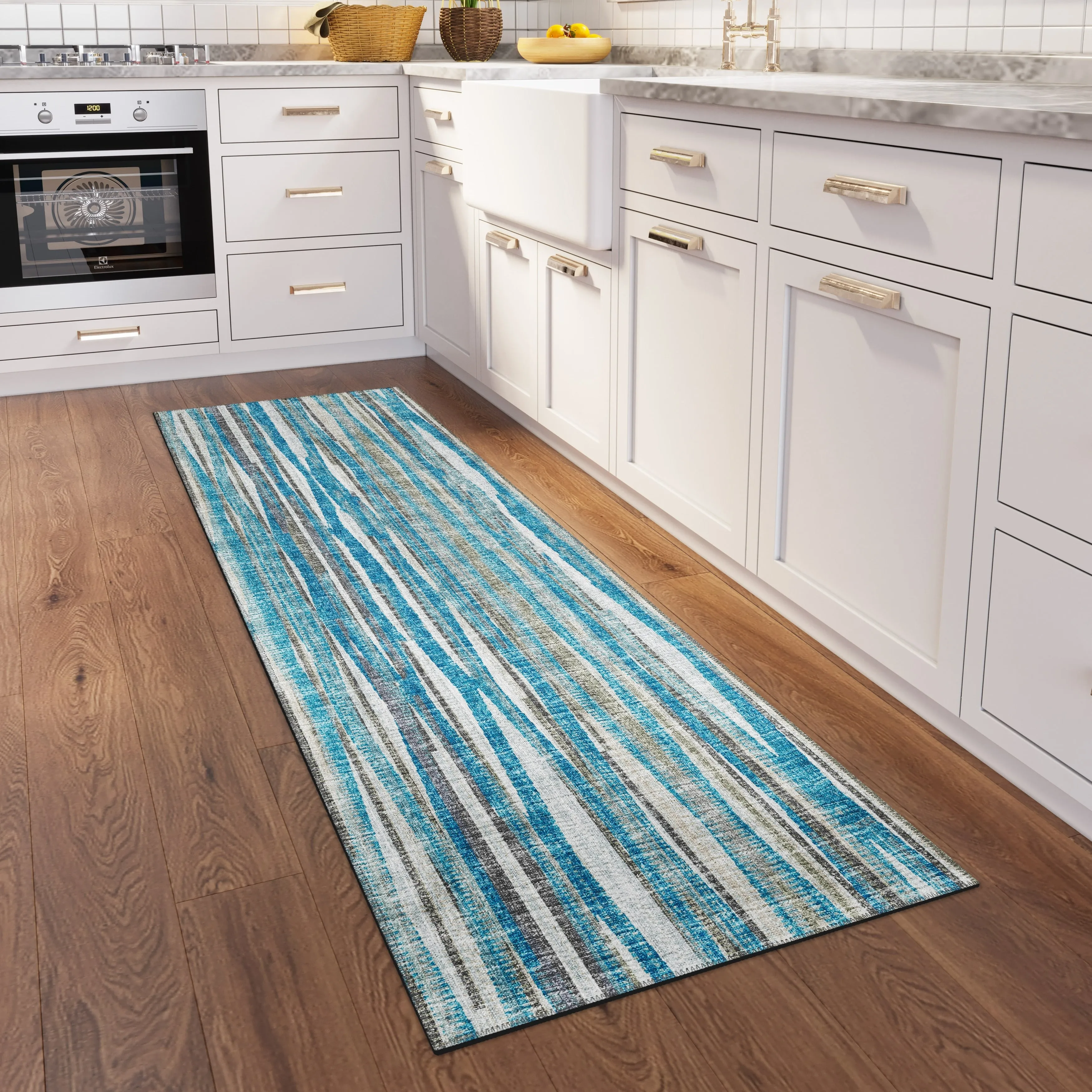 Indoor/Outdoor Waverly Modern Stripes Washable Rug