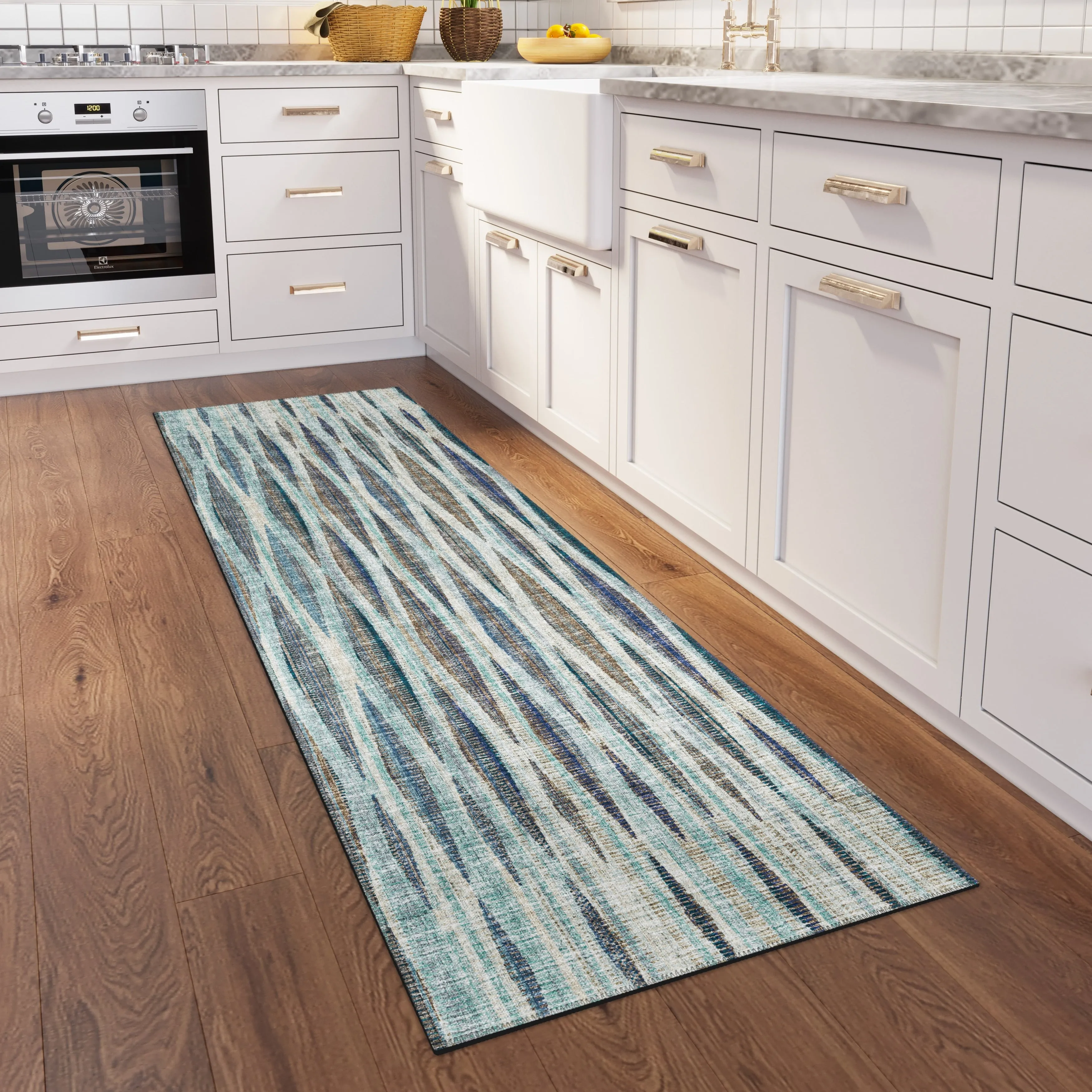 Indoor/Outdoor Waverly Modern Stripes Washable Rug