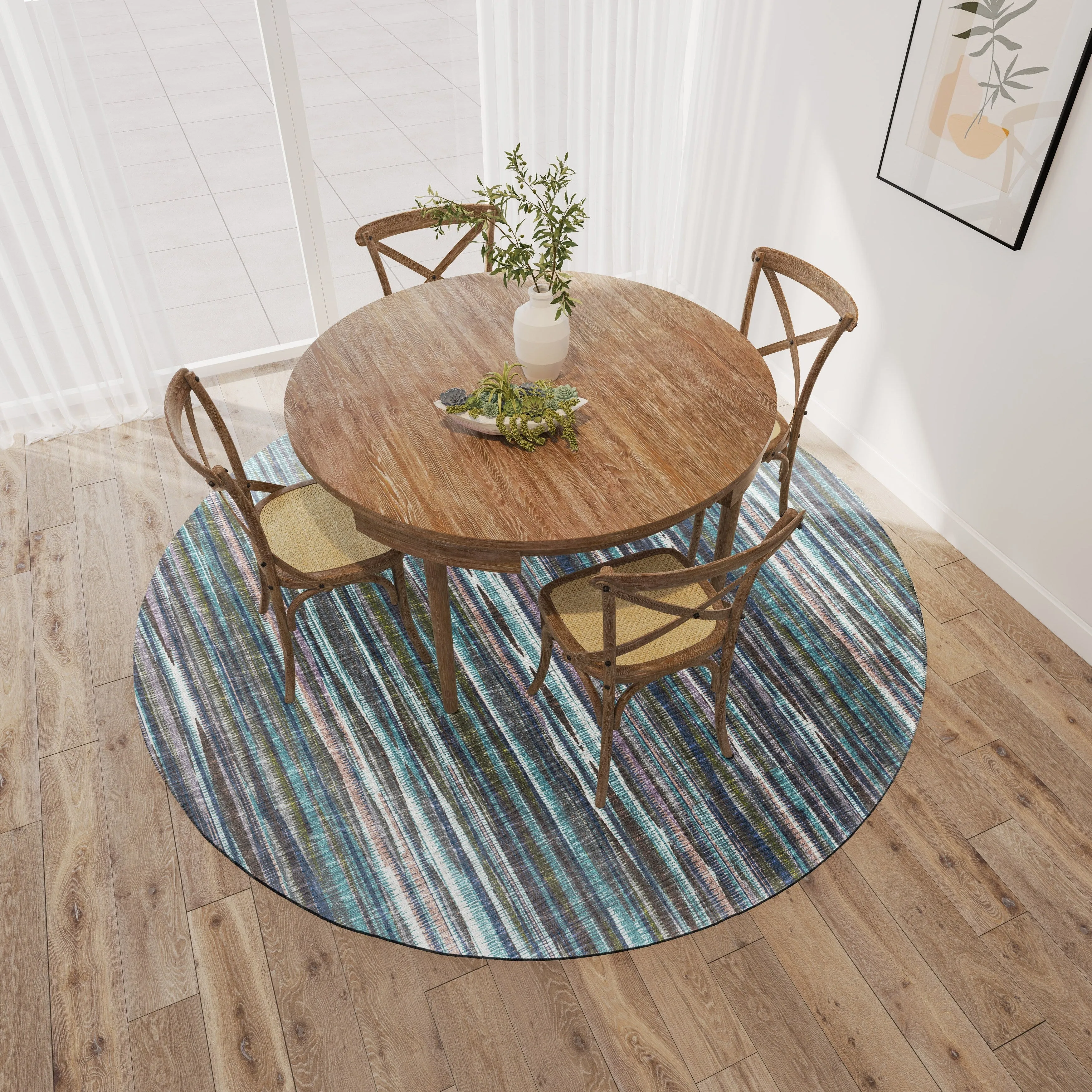 Indoor/Outdoor Waverly Modern Stripes Washable Rug