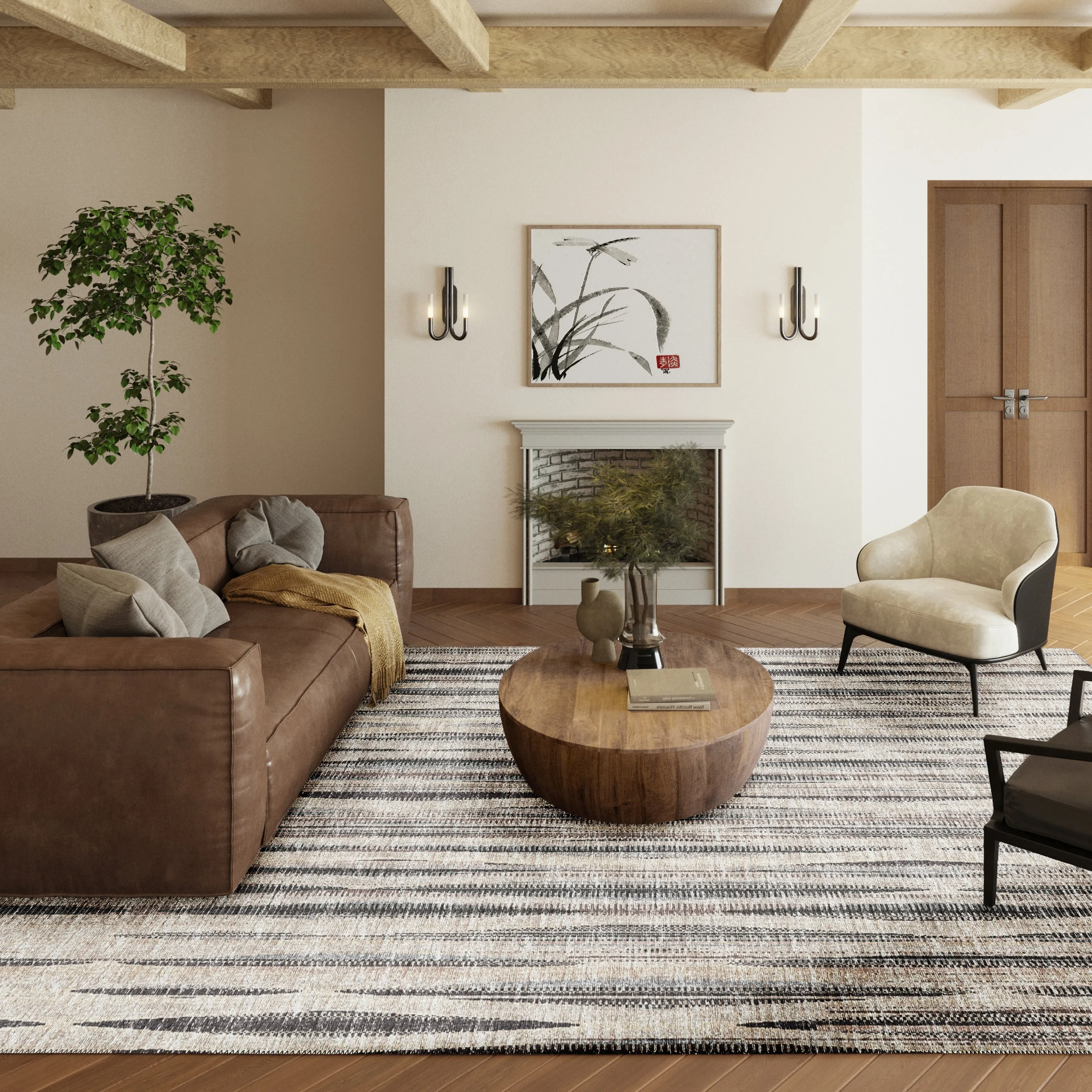 Indoor/Outdoor Waverly Modern Stripes Washable Rug