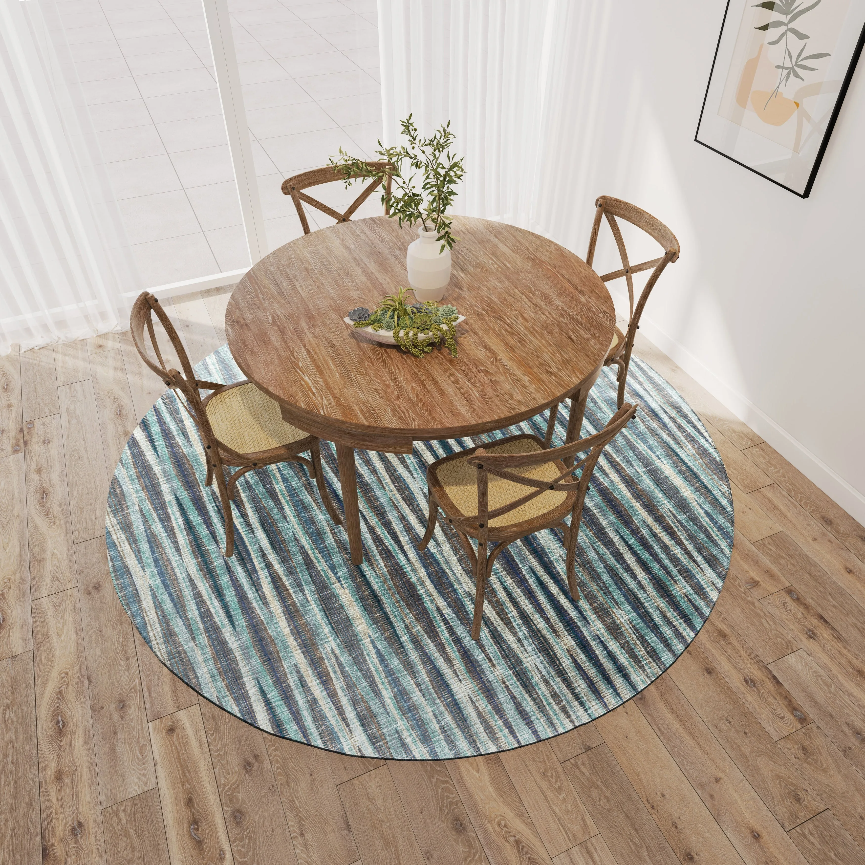 Indoor/Outdoor Waverly Modern Stripes Washable Rug