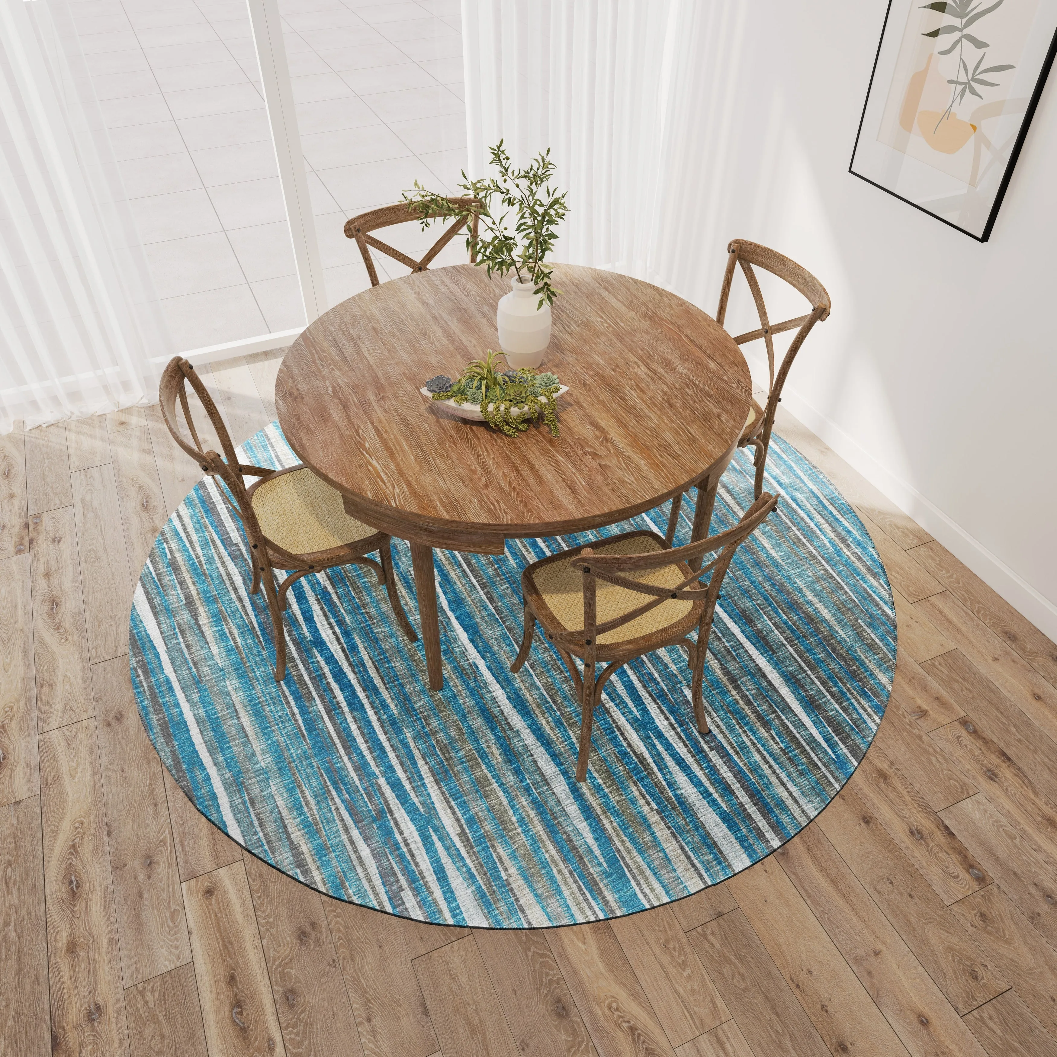 Indoor/Outdoor Waverly Modern Stripes Washable Rug