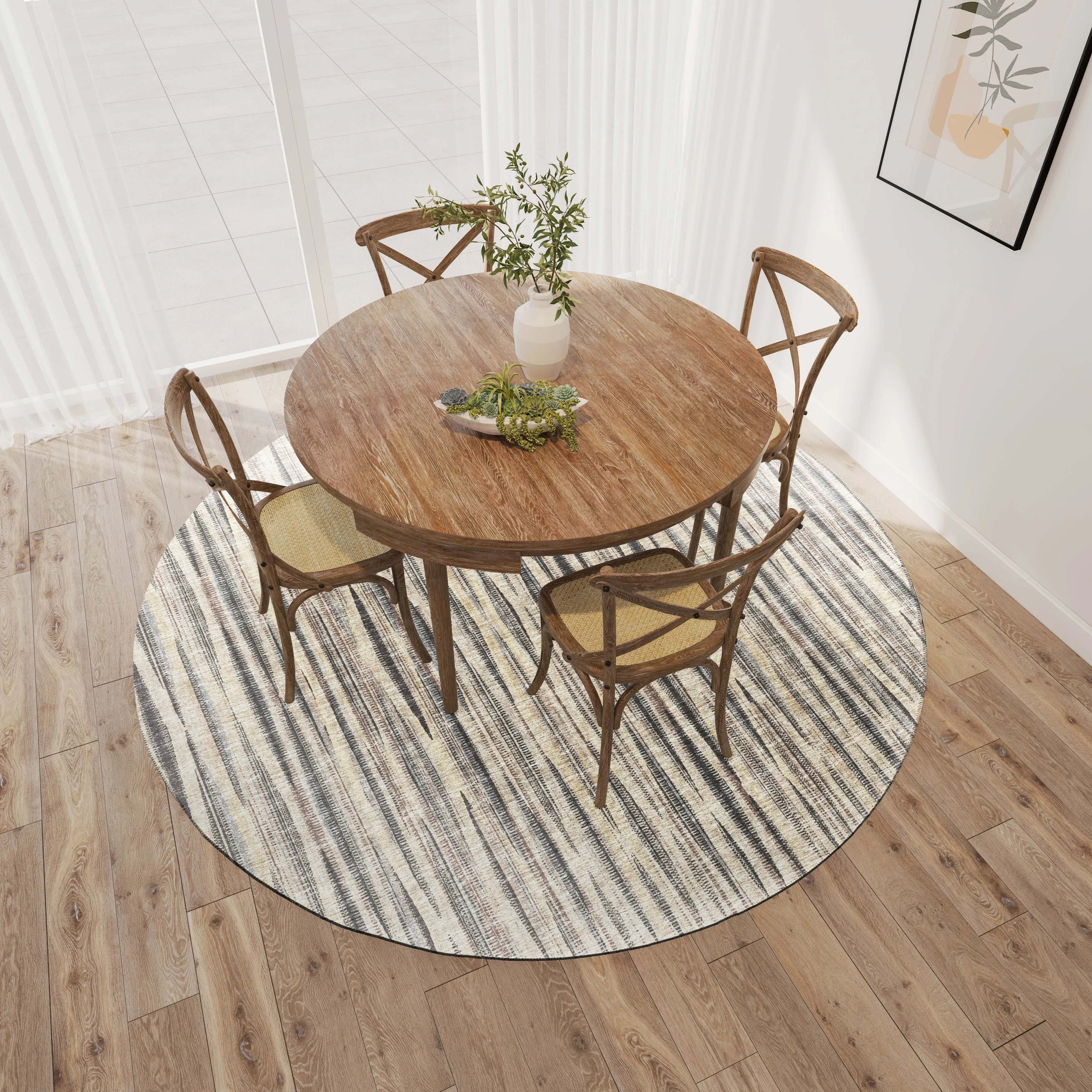 Indoor/Outdoor Waverly Modern Stripes Washable Rug