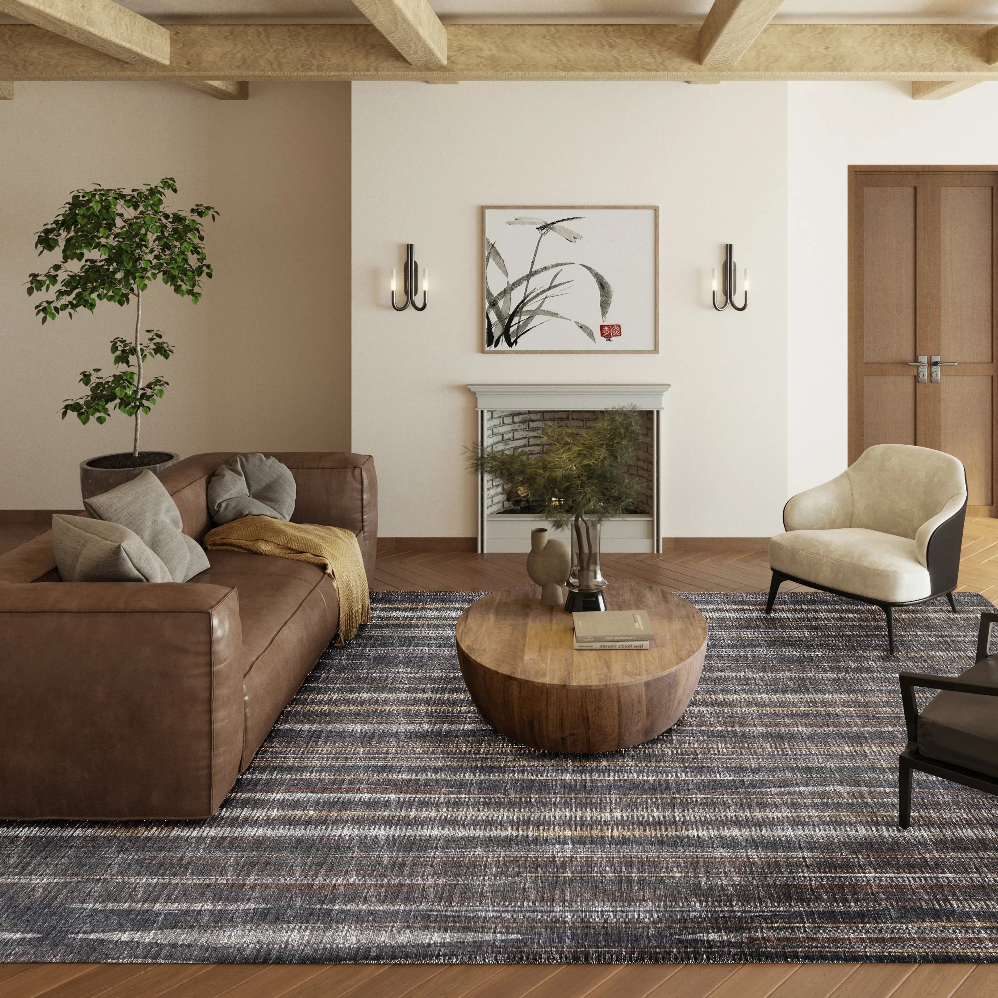 Indoor/Outdoor Waverly Modern Stripes Washable Rug