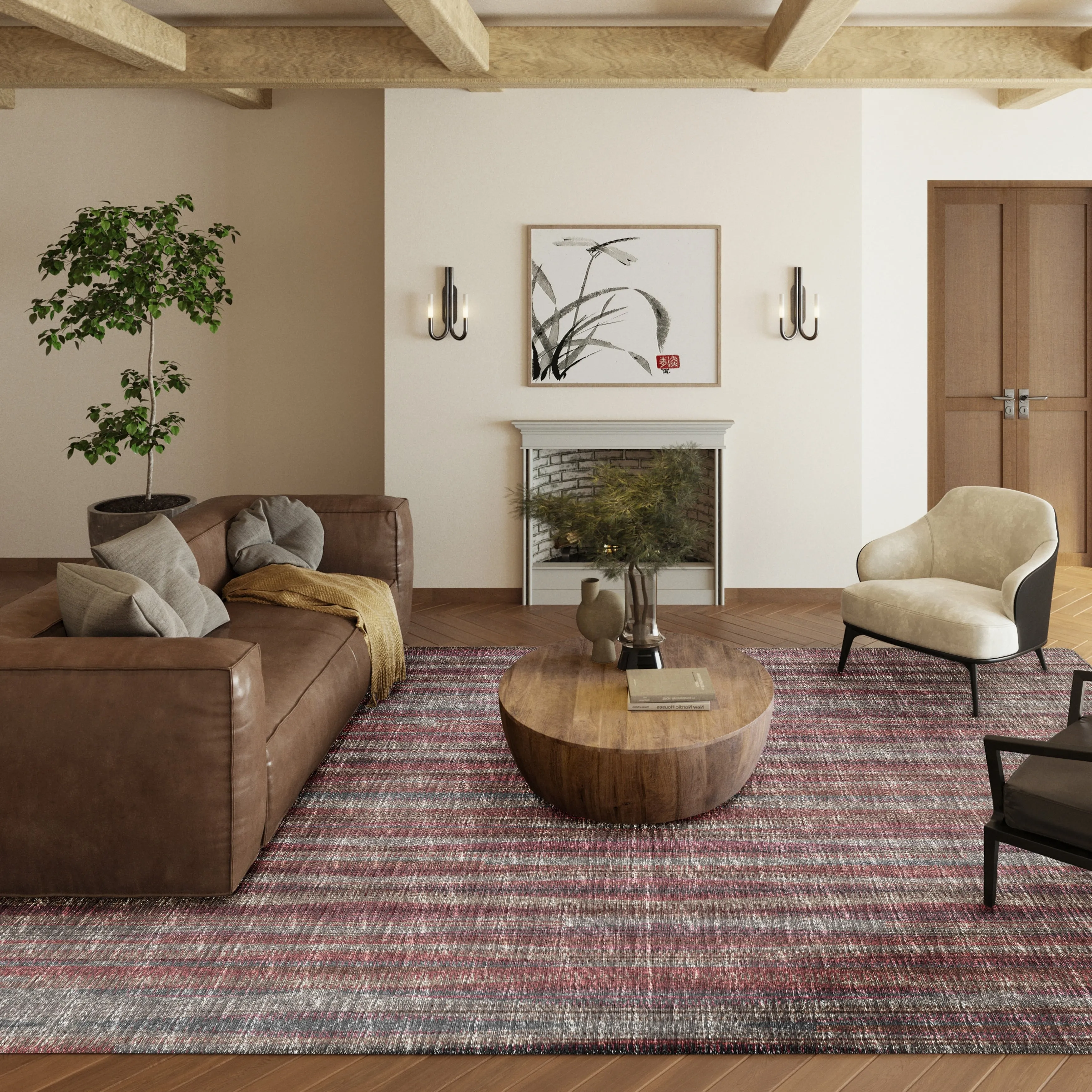 Indoor/Outdoor Waverly Modern Stripes Washable Rug