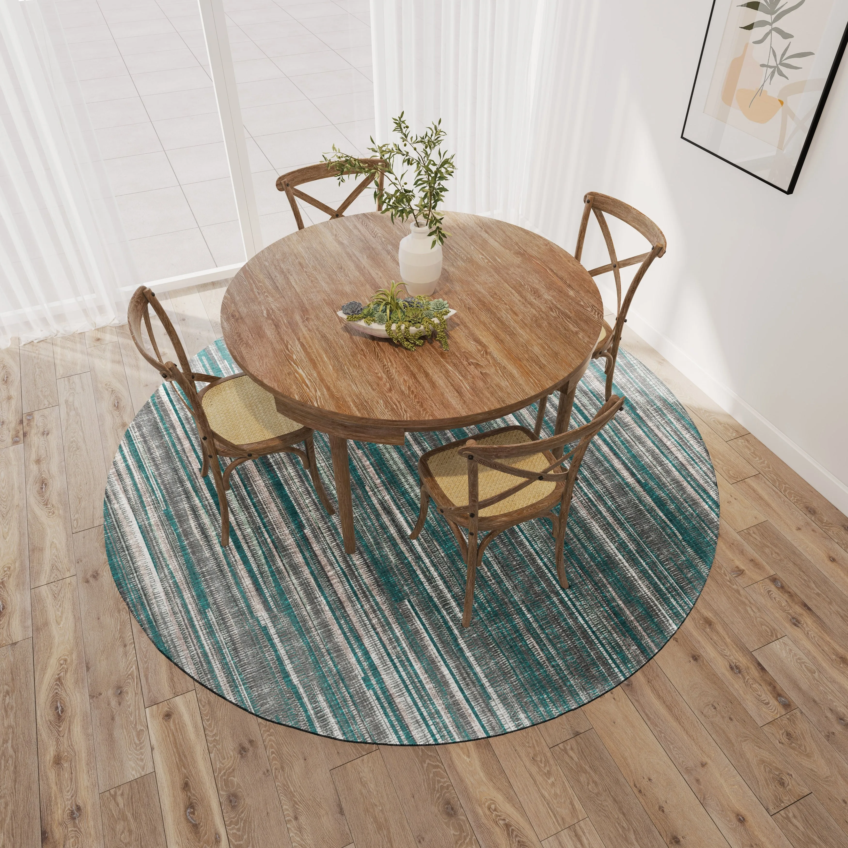 Indoor/Outdoor Waverly Modern Stripes Washable Rug
