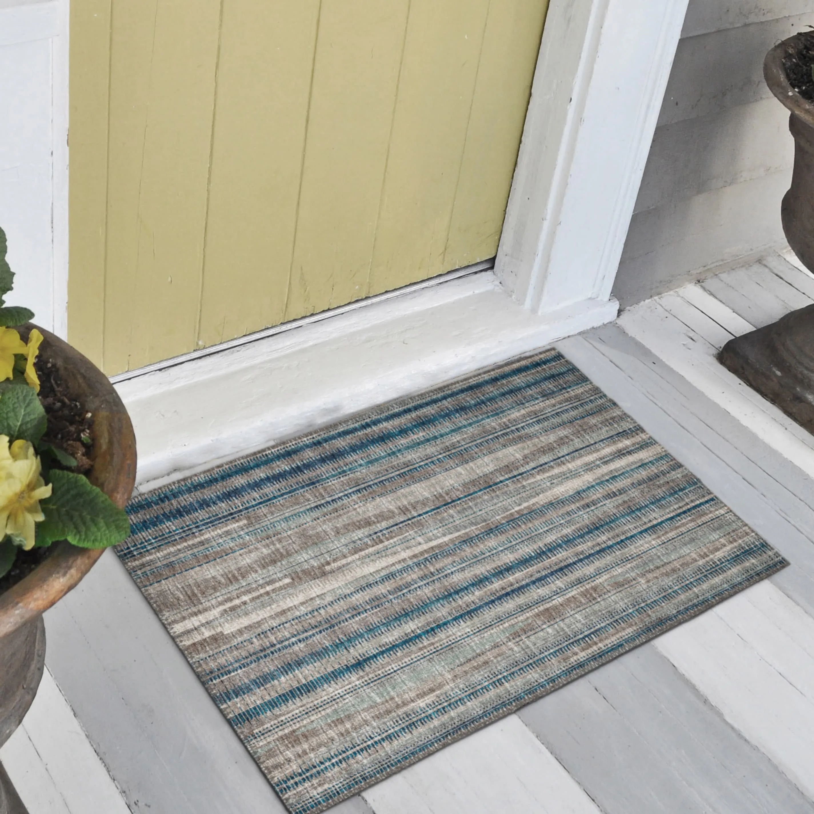 Indoor/Outdoor Waverly Modern Stripes Washable Rug