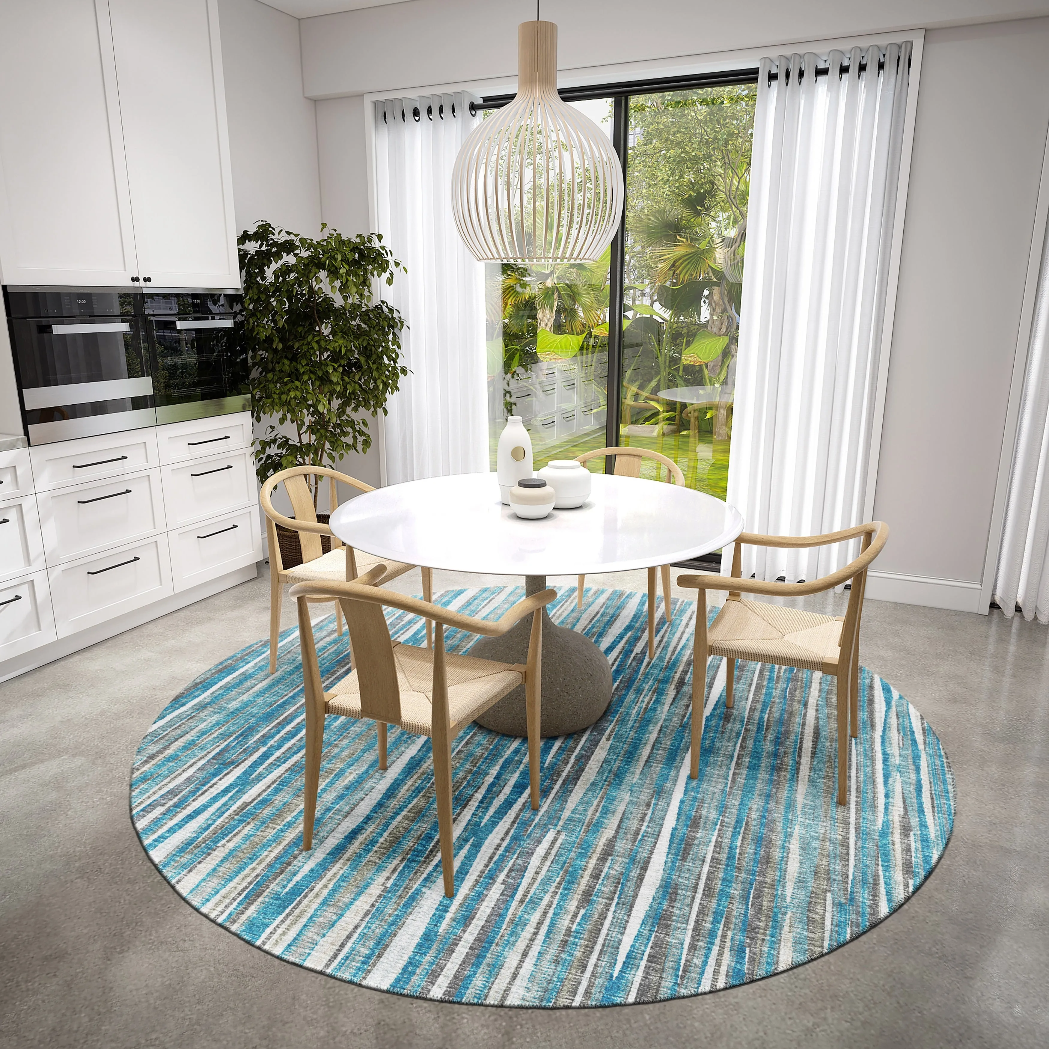 Indoor/Outdoor Waverly Modern Stripes Washable Rug