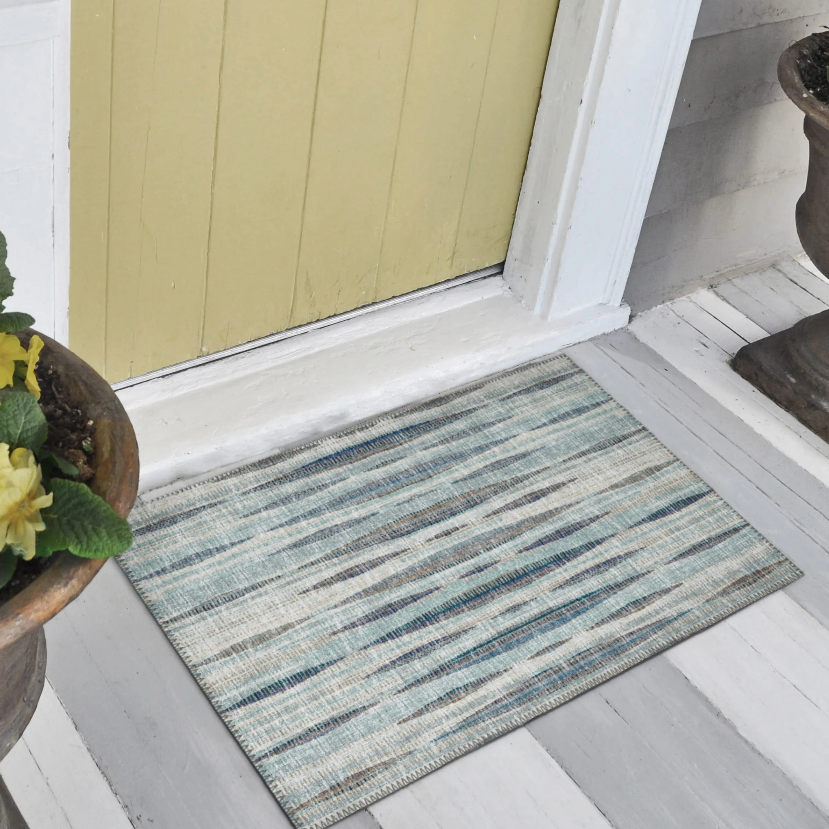 Indoor/Outdoor Waverly Modern Stripes Washable Rug