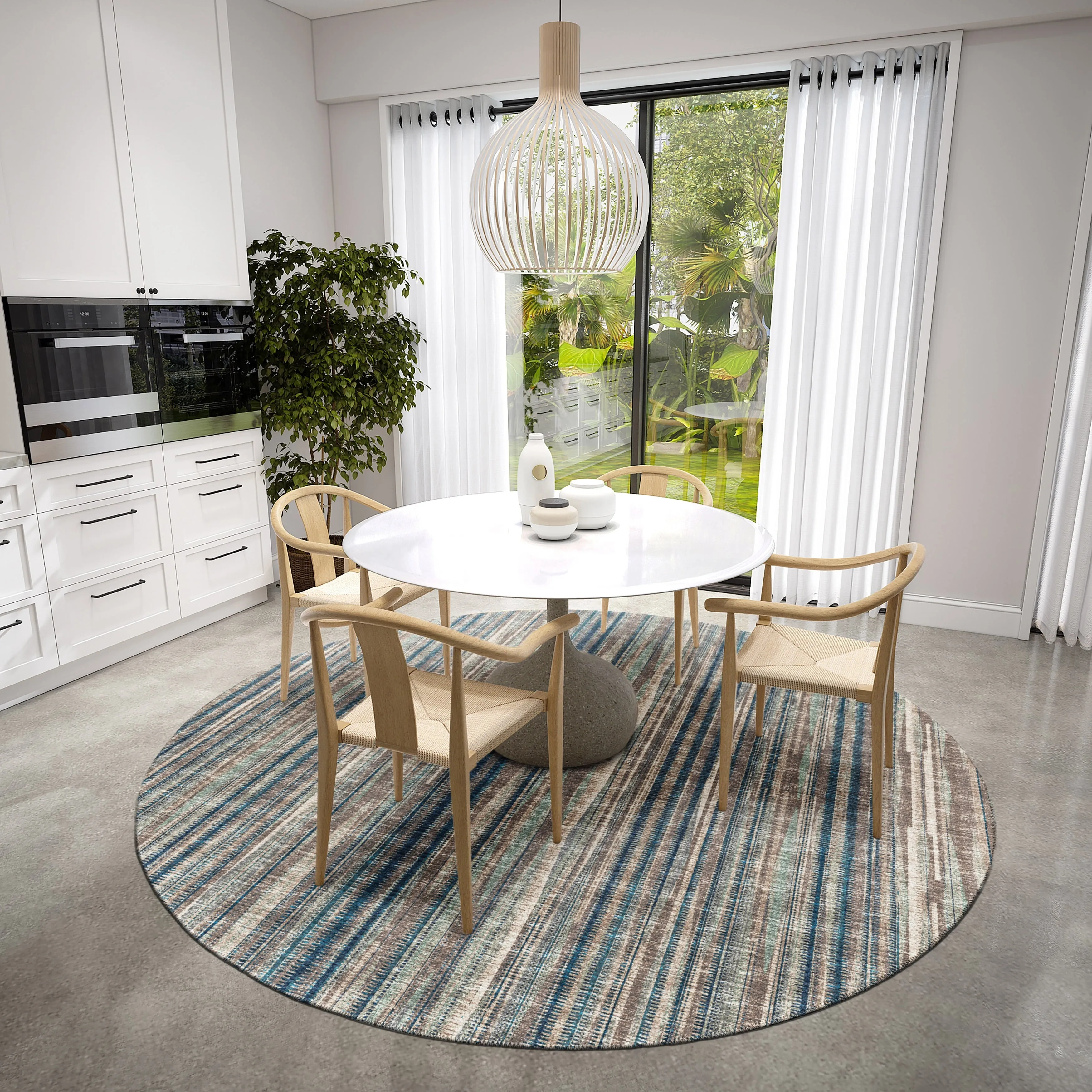 Indoor/Outdoor Waverly Modern Stripes Washable Rug
