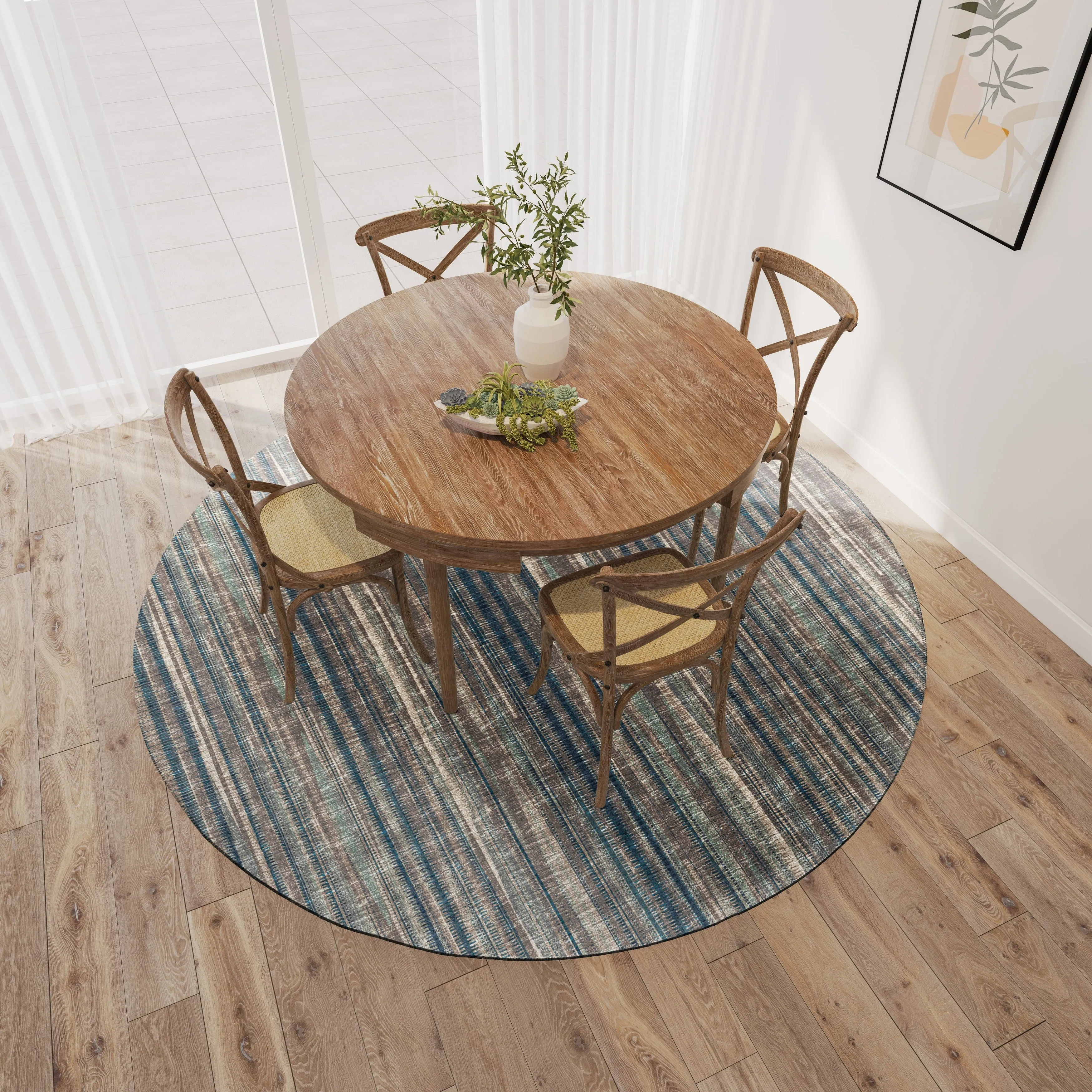 Indoor/Outdoor Waverly Modern Stripes Washable Rug