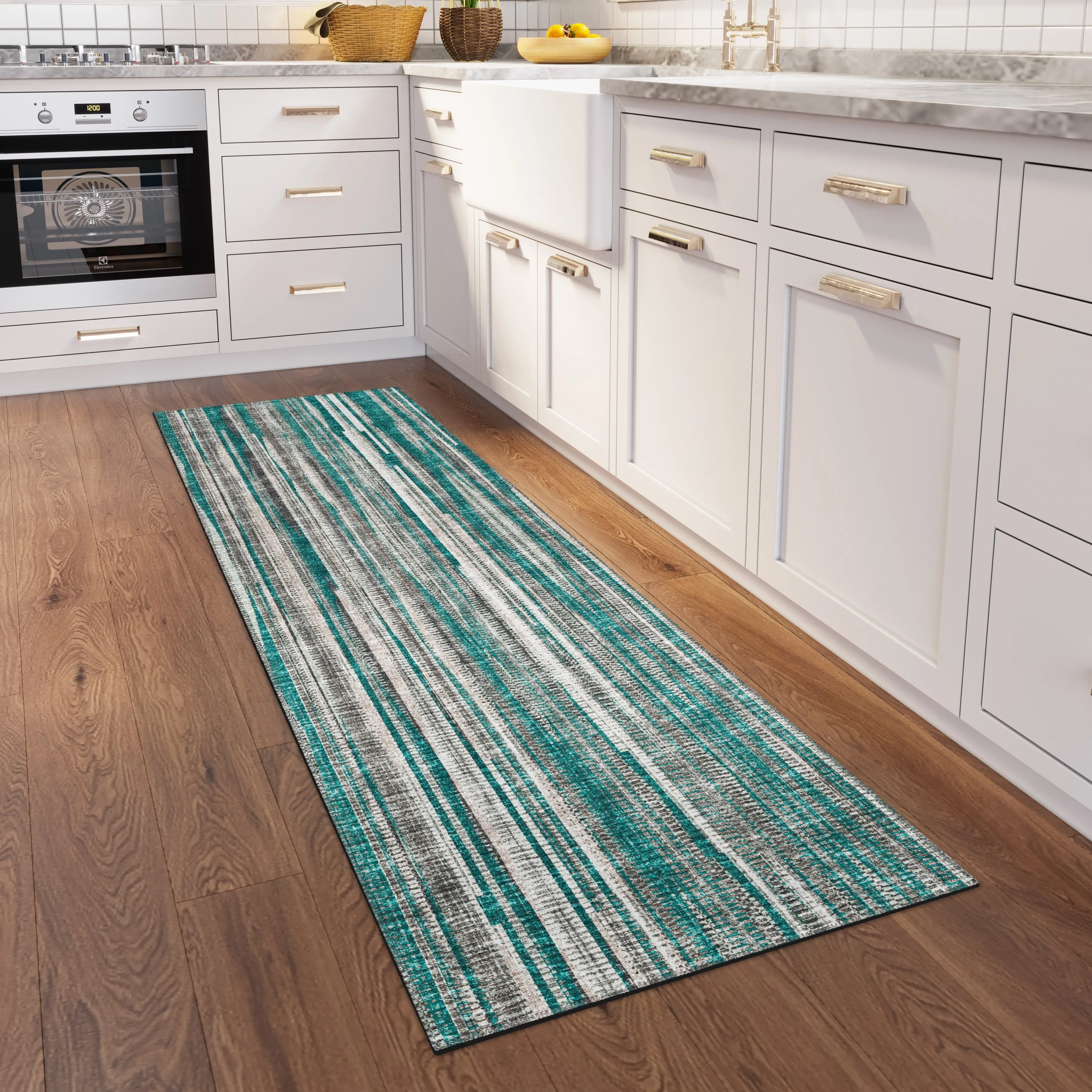Indoor/Outdoor Waverly Modern Stripes Washable Rug