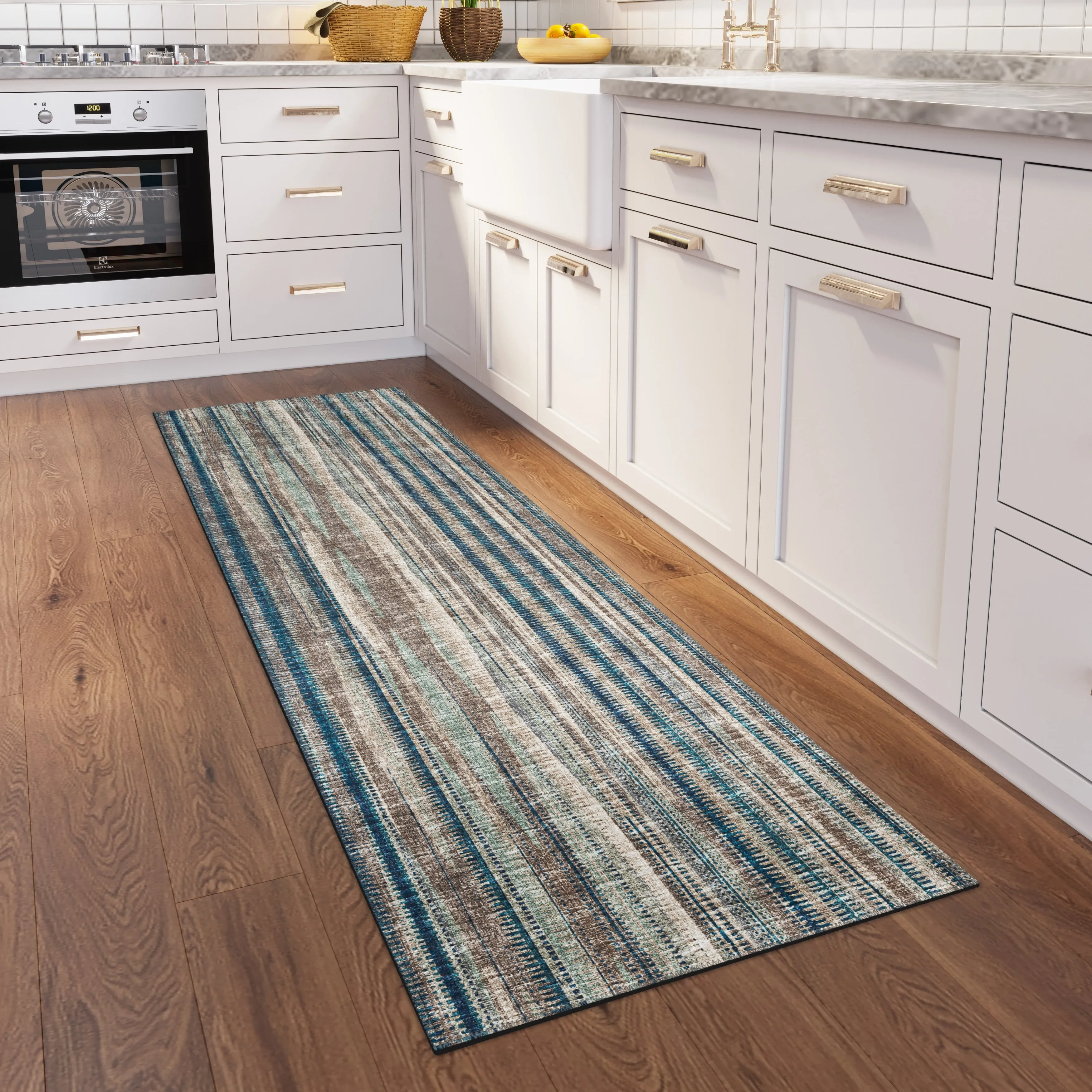 Indoor/Outdoor Waverly Modern Stripes Washable Rug