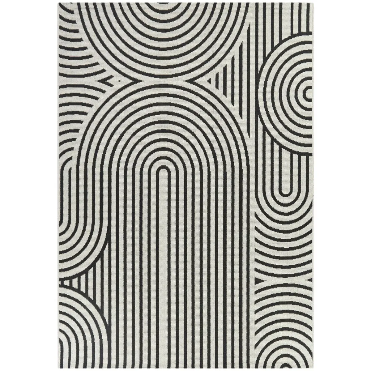Irma Modern Striped Indoor/Outdoor Area Rug