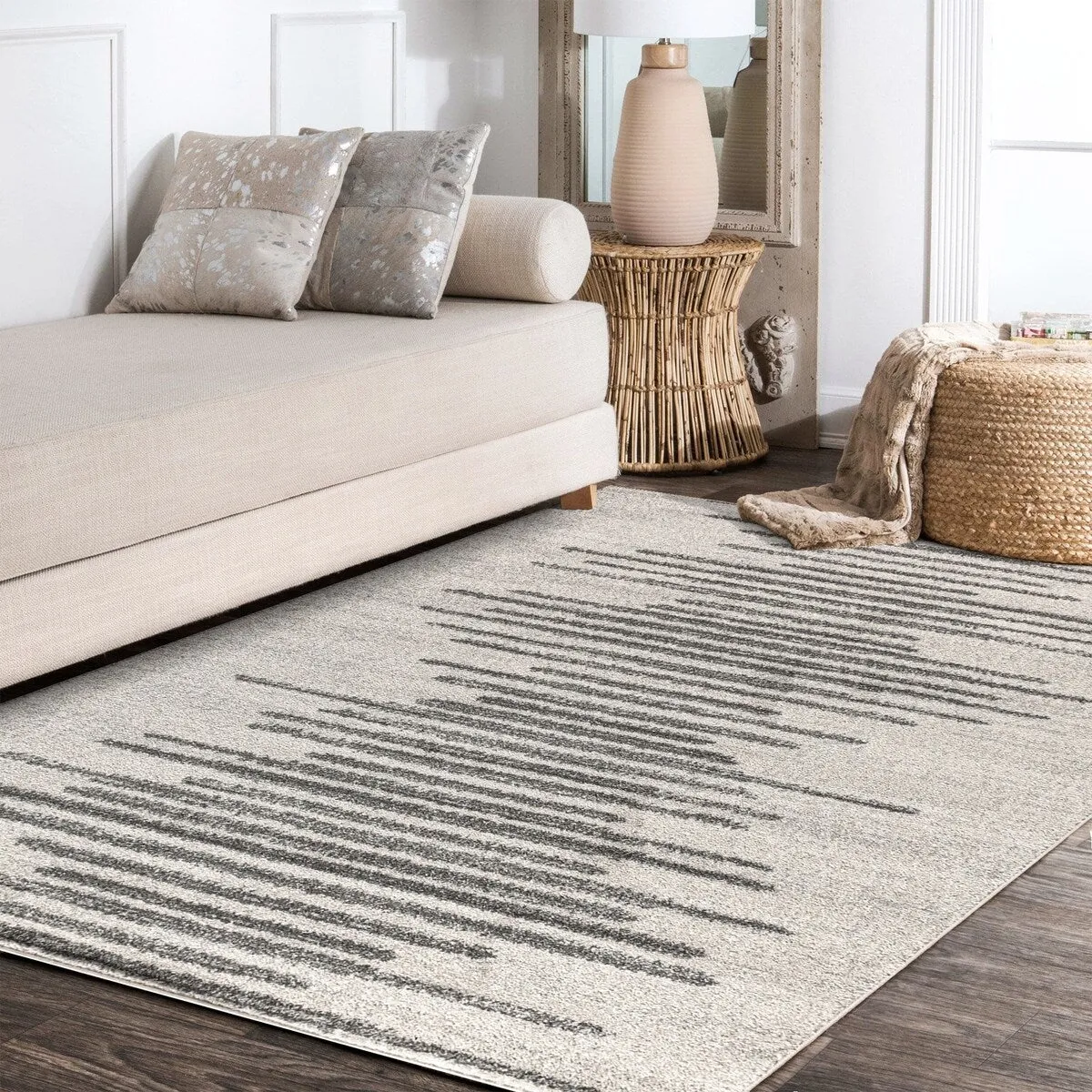 JONATHAN Y Aisha Berber Stripe Geometric Area Rug