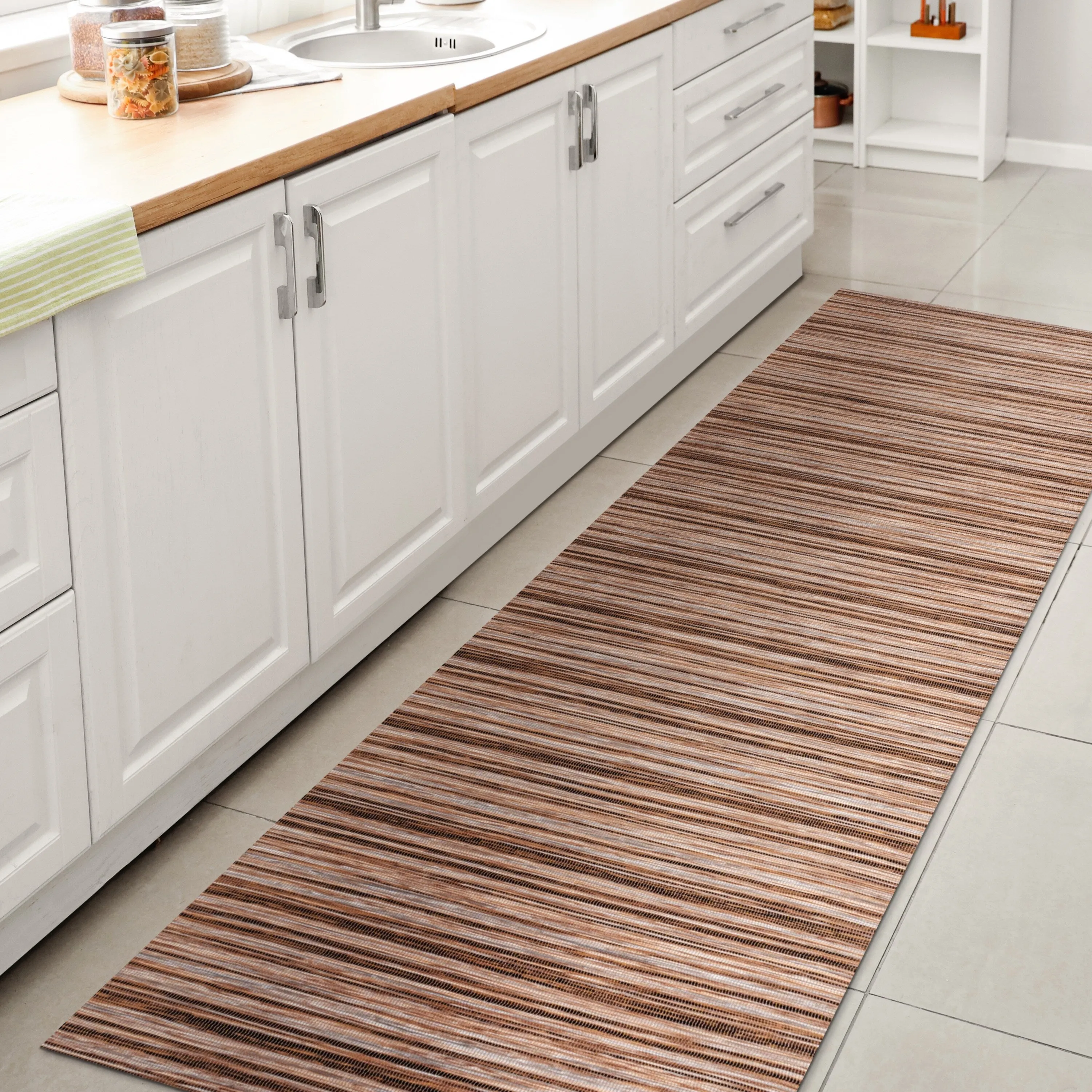 JONATHAN Y Alanya Modern Farmhouse Pinstripe Area Rug