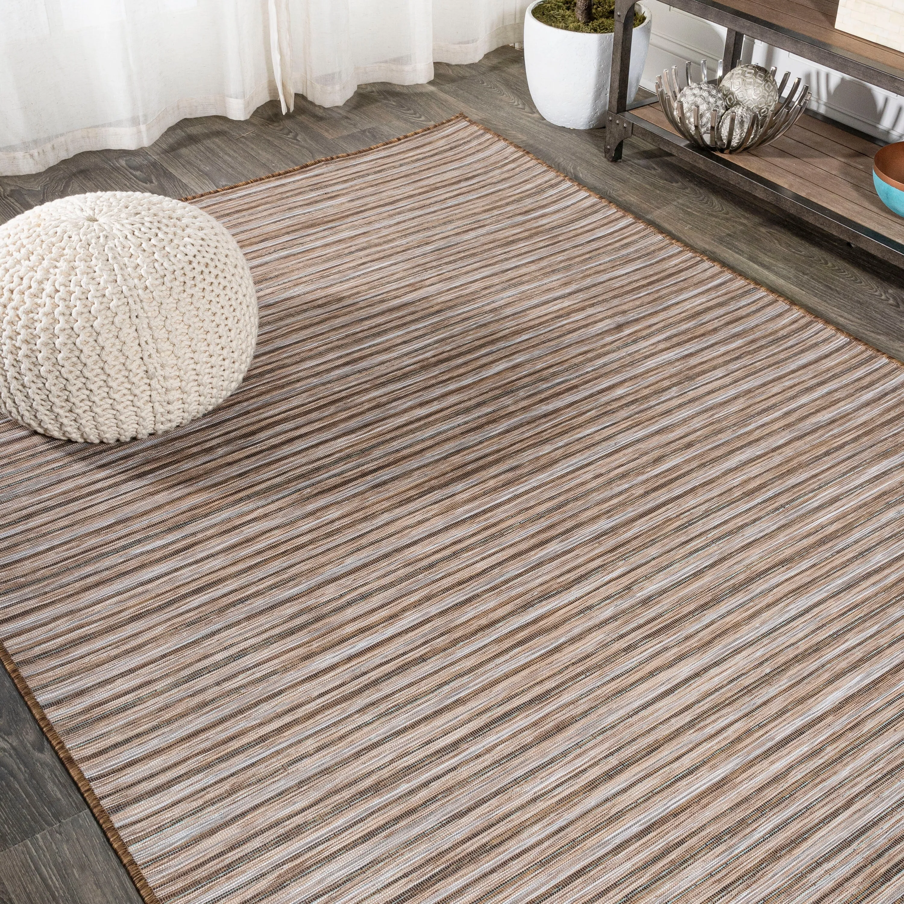 JONATHAN Y Alanya Modern Farmhouse Pinstripe Area Rug