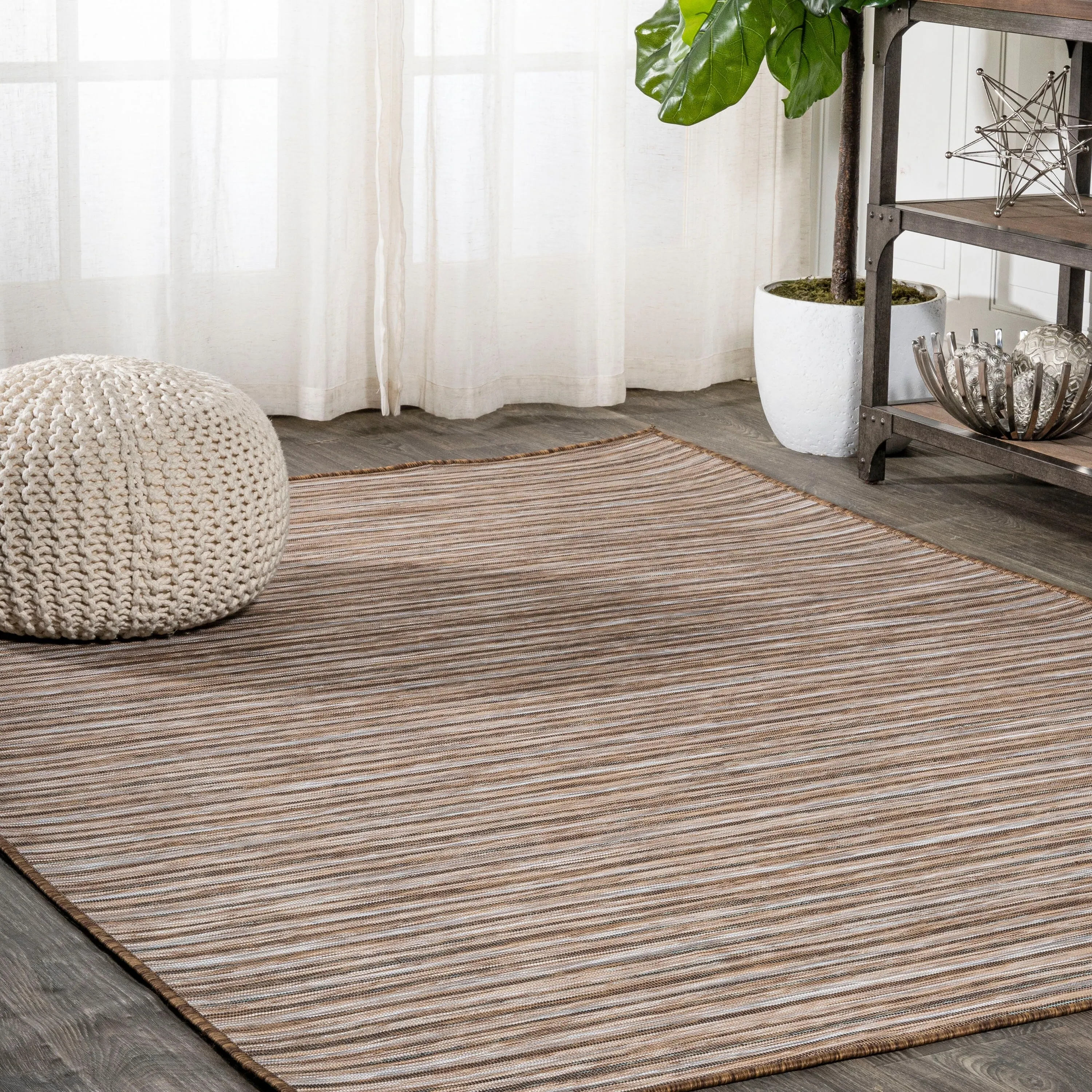 JONATHAN Y Alanya Modern Farmhouse Pinstripe Area Rug