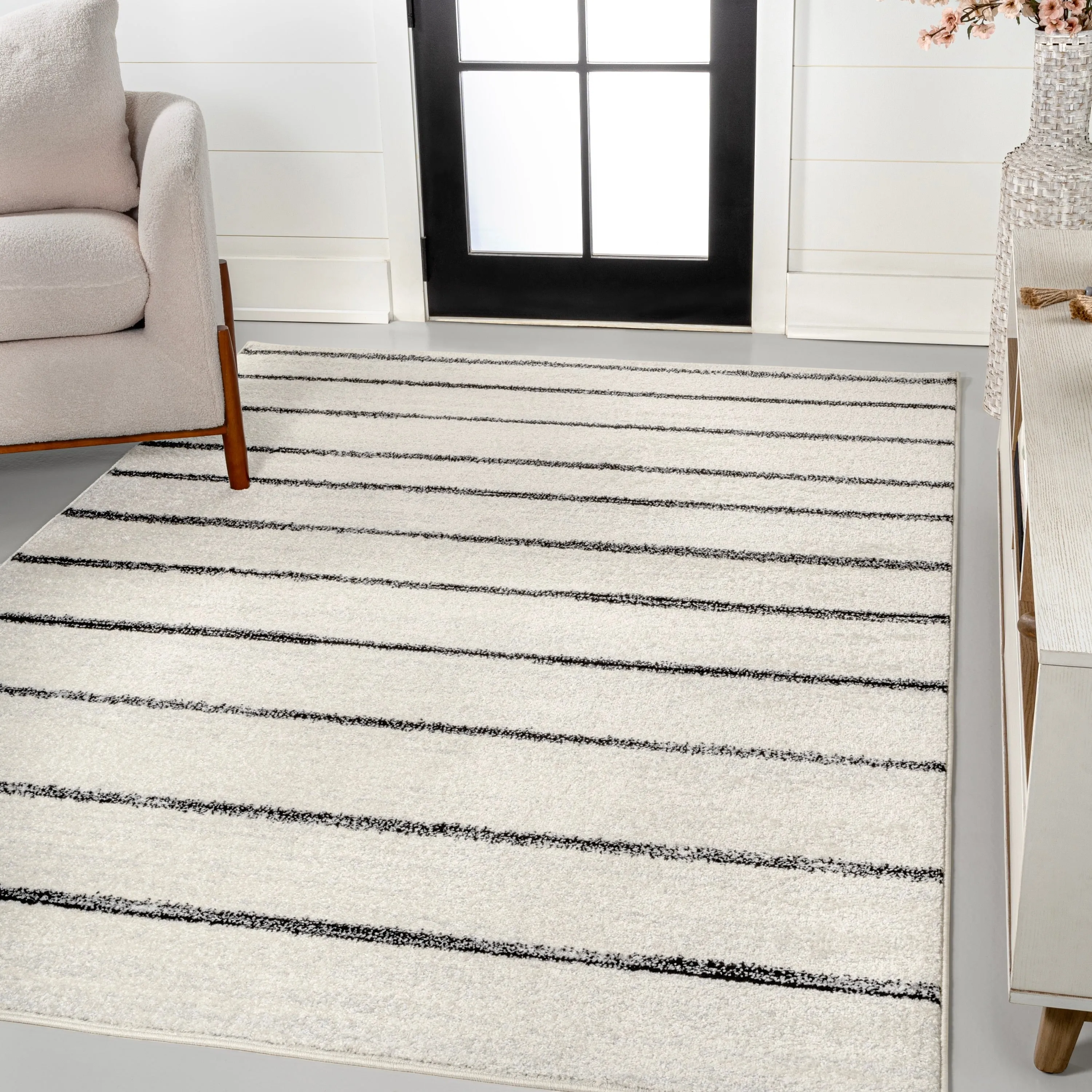 JONATHAN Y Alia Minimalist Stripe Area Rug